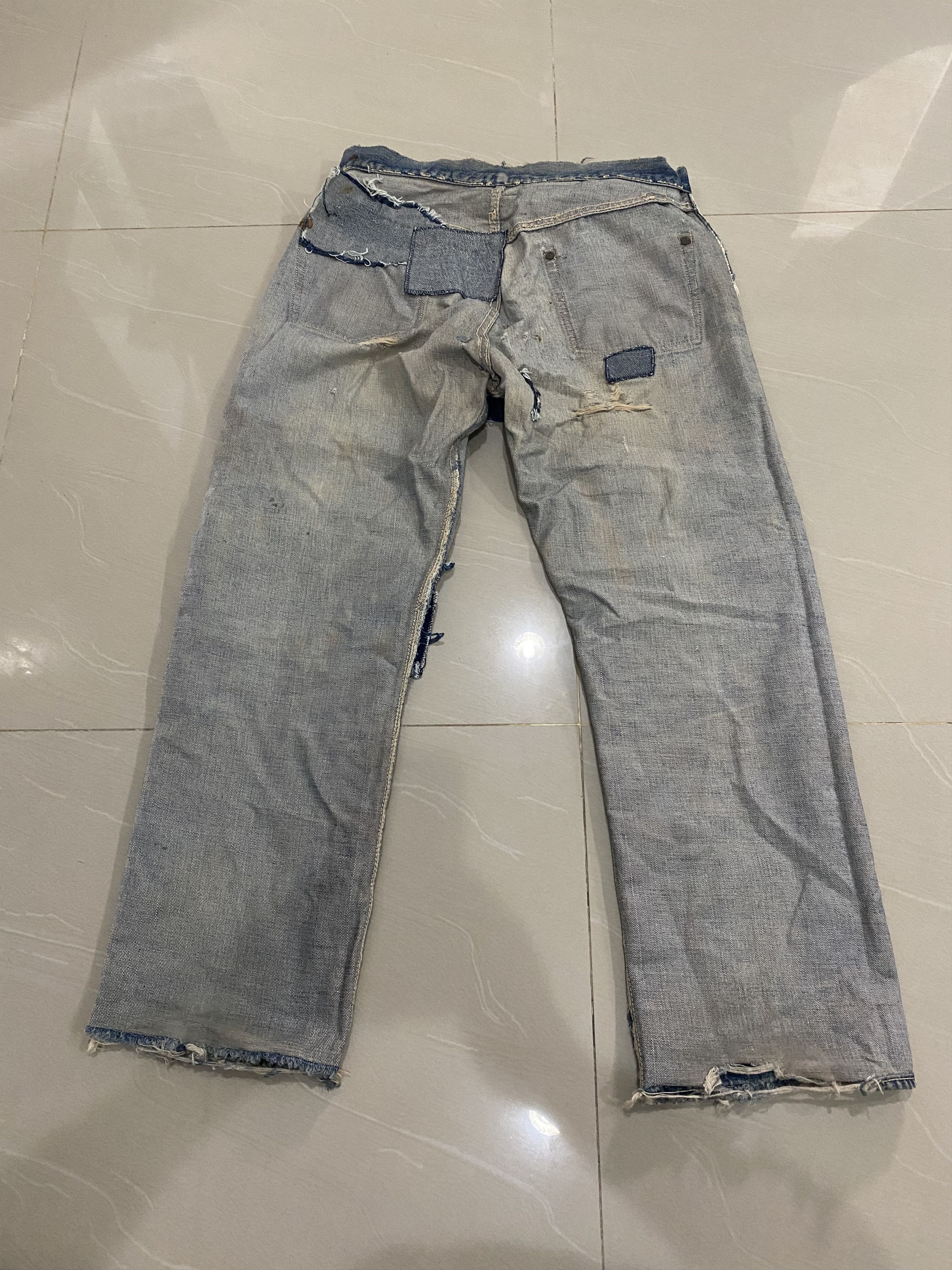 Levi's Rare 50s Levis 501 Big E Distressed Collector's Size US 33 - 10 Thumbnail