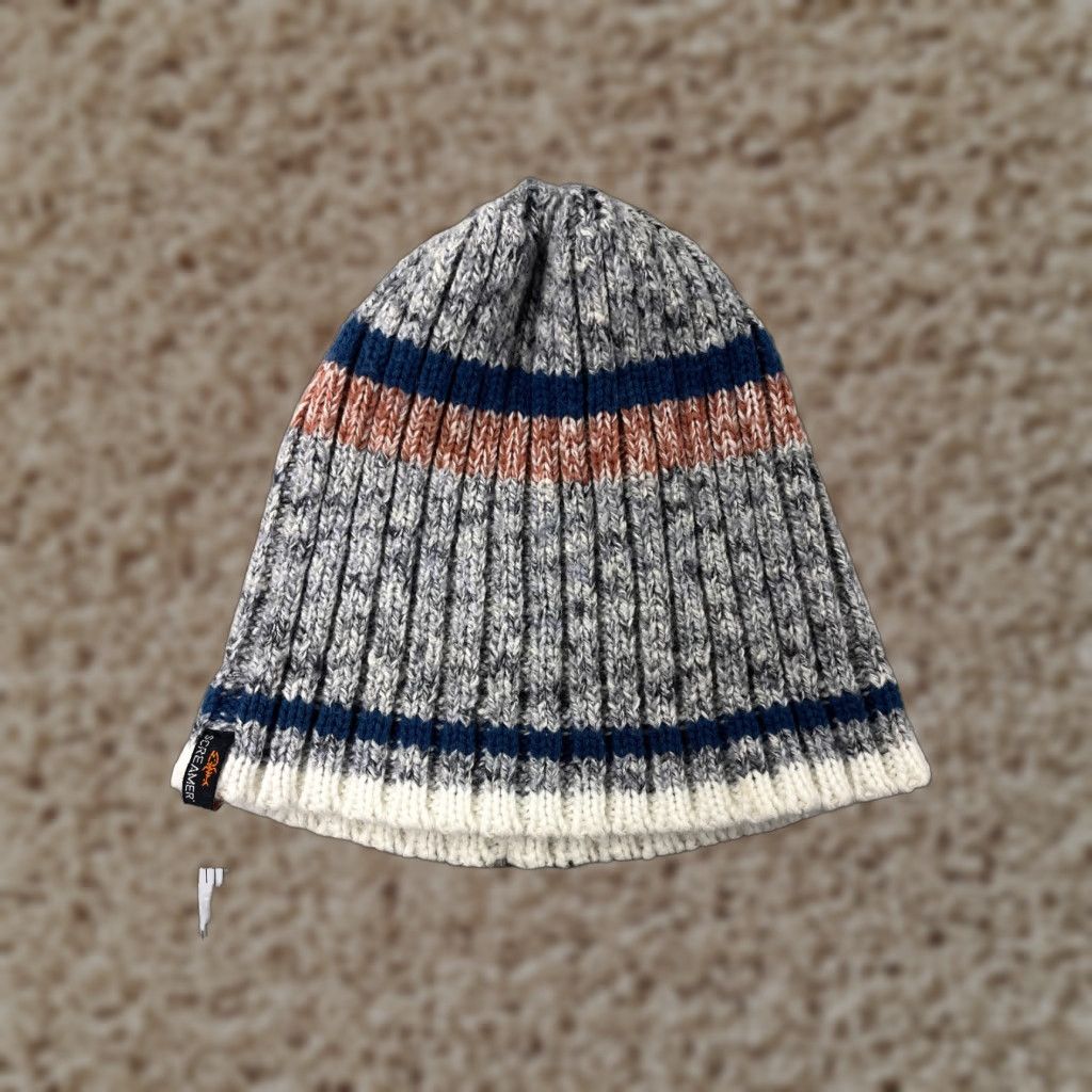 Vintage Screamer Beanie Toque Adult One Size Gray Blue Knit Snow Acrylic Ski Size ONE SIZE - 1 Thumbnail