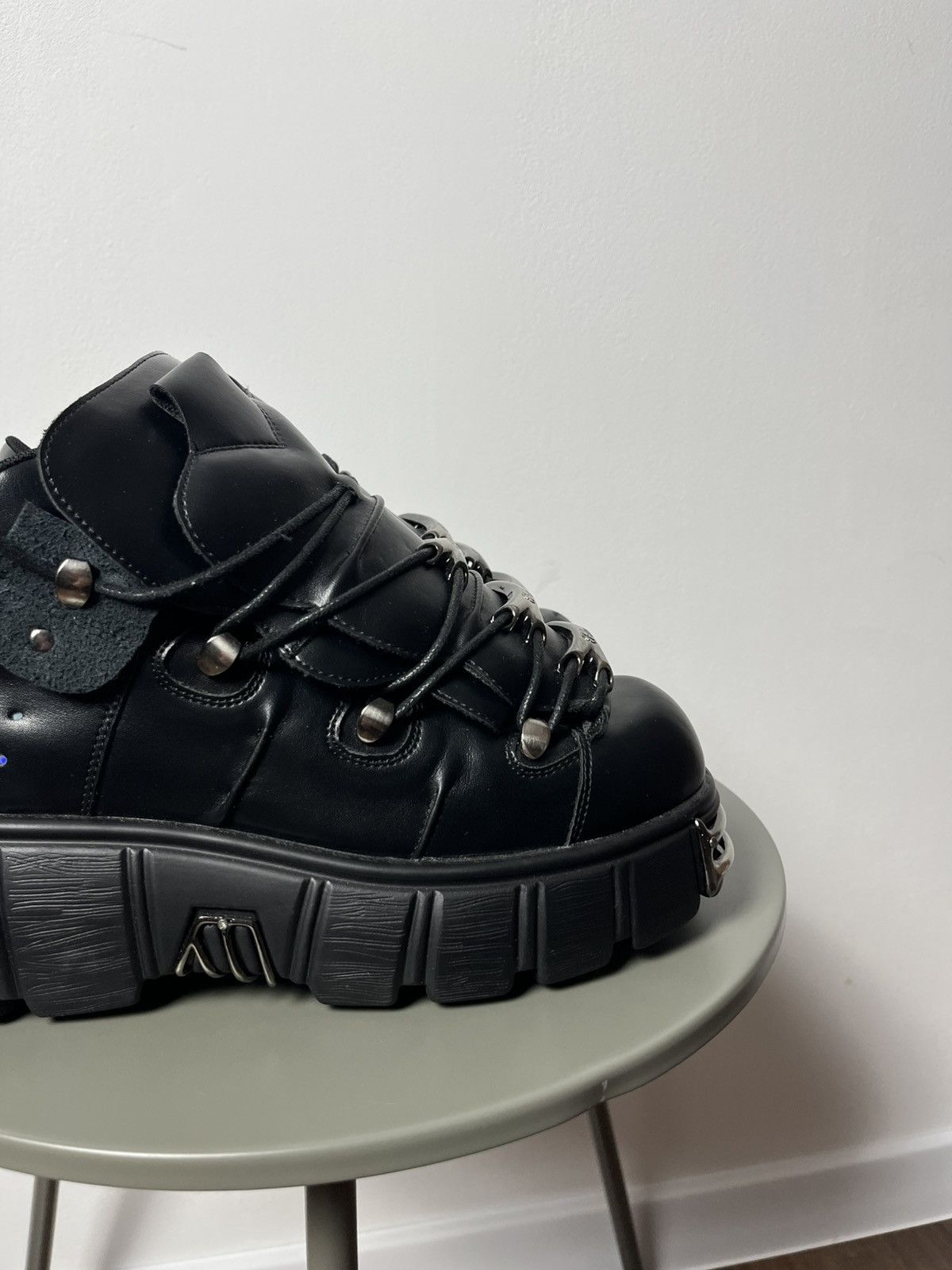 Japanese Brand Black Punk Platform Shoes Boots with Chains Buckles Y2K Vibe Size US 9 / EU 42 - 5 Thumbnail