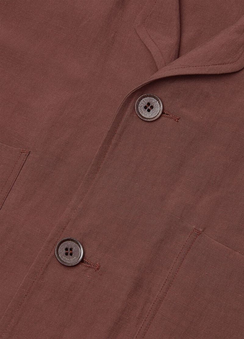 Loro Piana o1srvl11e0526 FAP2339 Joele Shirt Jacket in Burgundy Size US XL / EU 56 / 4 - 7 Thumbnail