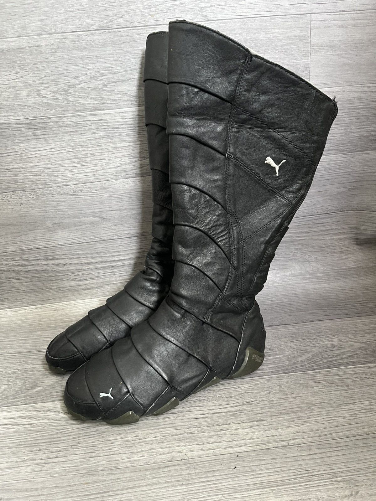 Vintage Puma 00' satori alto knee high moto racing boots Y2k
