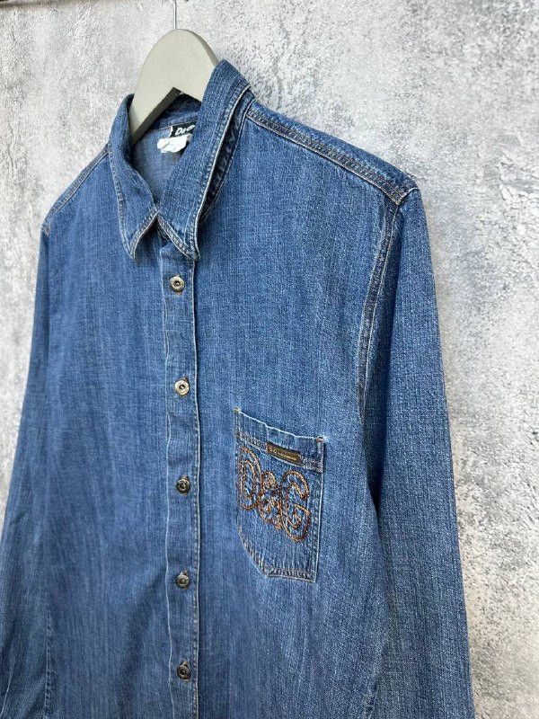 Dolce & Gabbana D&G Dolce & Gabbana Denim Shirt Vintage Logo Pocket Slim Fit Size US L / EU 52-54 / 3 - 5 Thumbnail