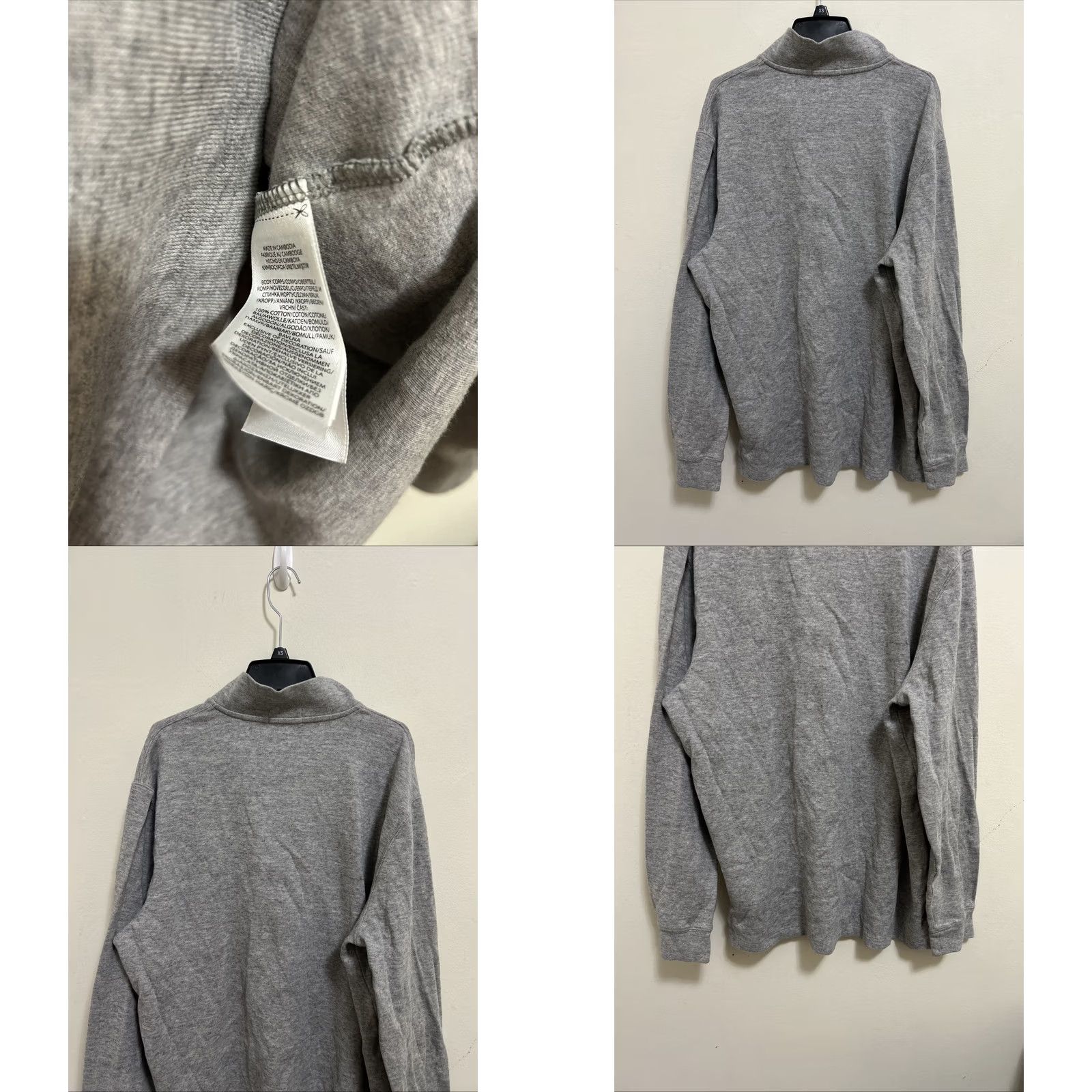 Ralph Lauren Polo Ralph Lauren Estate Rib Mens XL 1/4 Zip Pullover Gray Blue Pony Shirt Sweatshirt Pullover Regular Size Men Size US XL / EU 56 / 4 - 8 Thumbnail