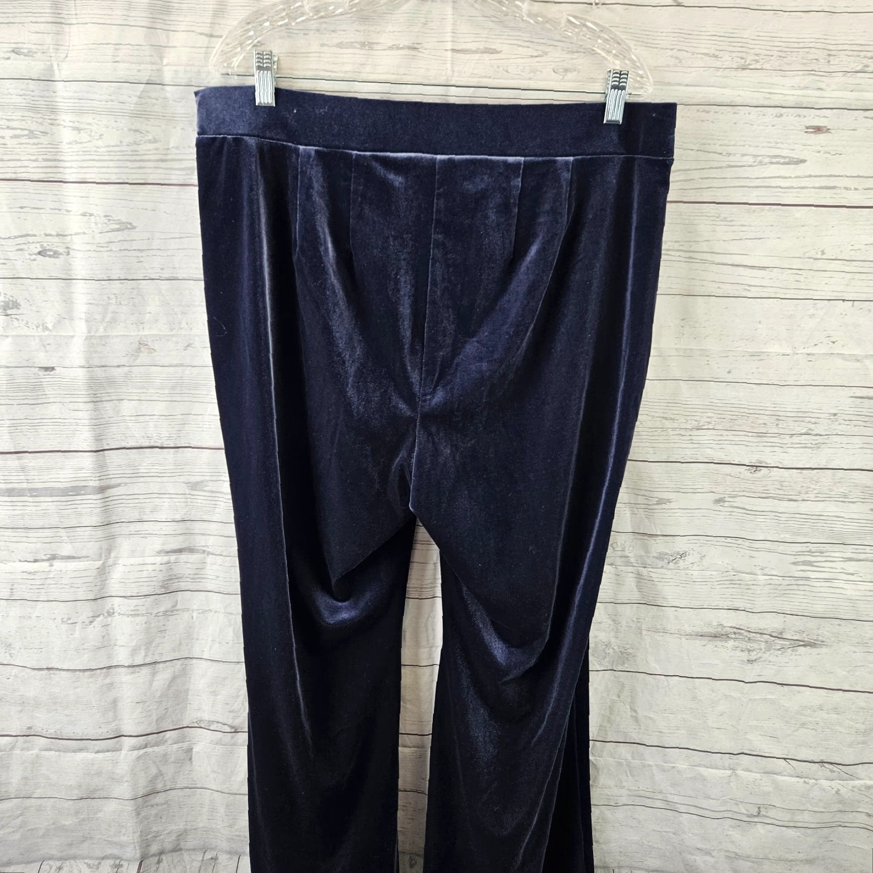 Vintage Lane Bryant Womens Velvet Pants Solid Blue Sz 16 Pull On High Rise Size 38" / US 16 / IT 52 - 4 Thumbnail