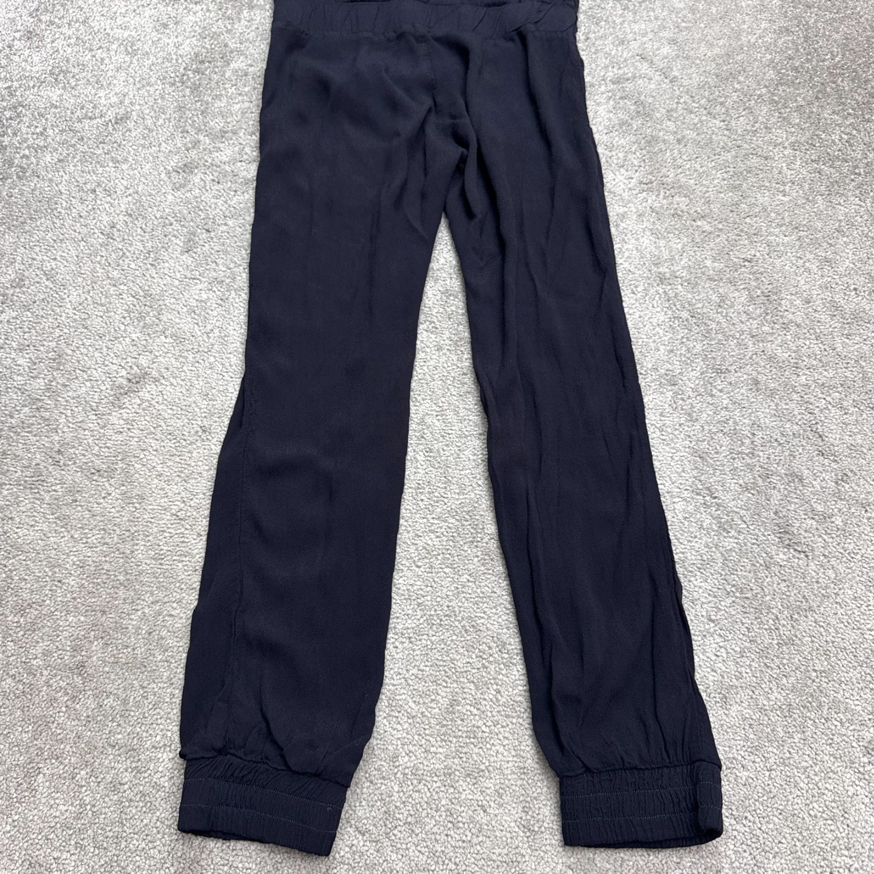 MONROW Monrow Jumpsuit Womens XS Navy Blue Sleeveless Zip Up Strap Zipper Tapered Inseam 27in Casual Stretch Rayon Pattern: Solid Size 26" / US 2 / IT 38 - 5 Thumbnail