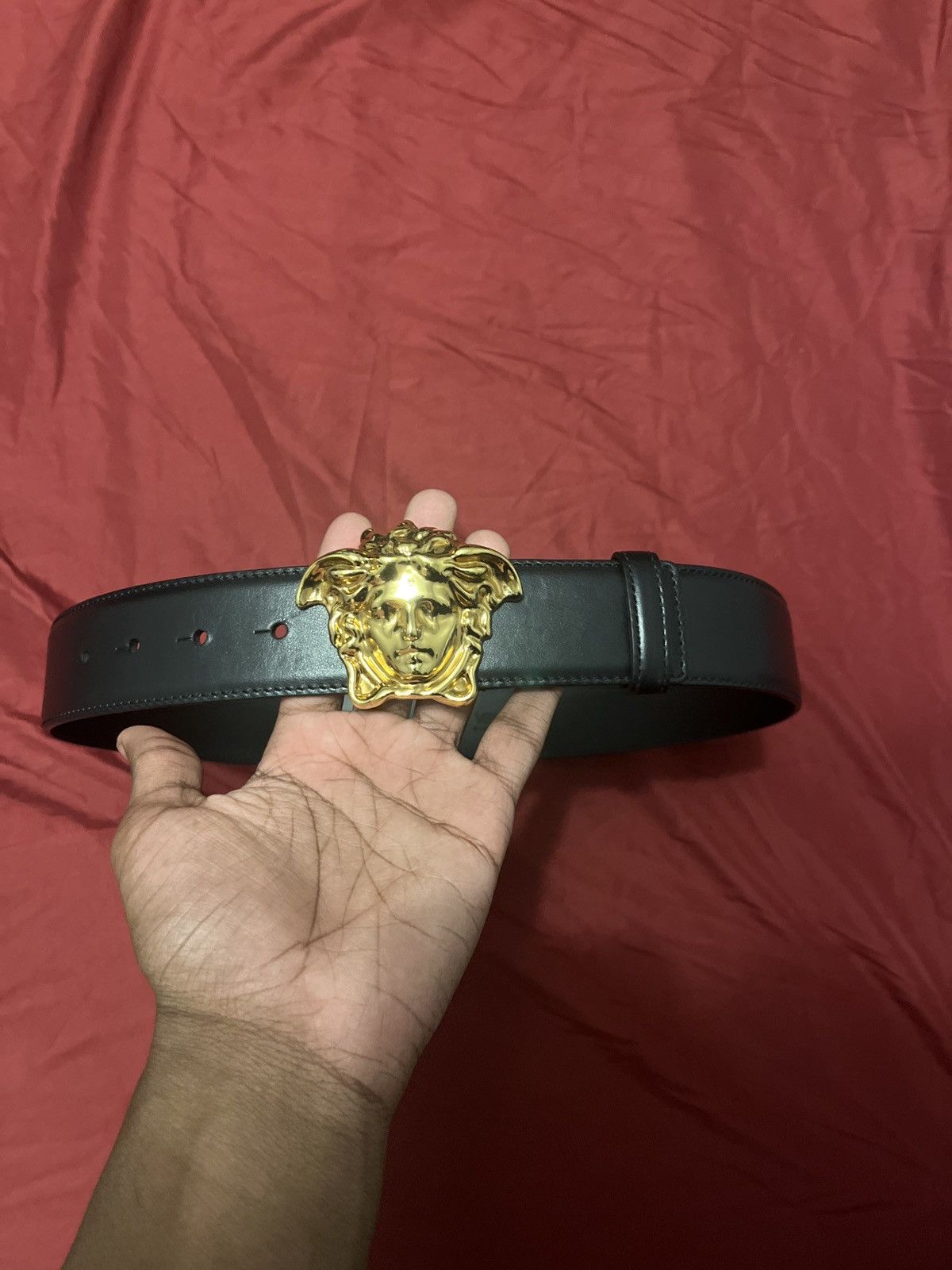 Versace Black & Gold versace la medusa leather belt Size 30 - 1 Thumbnail
