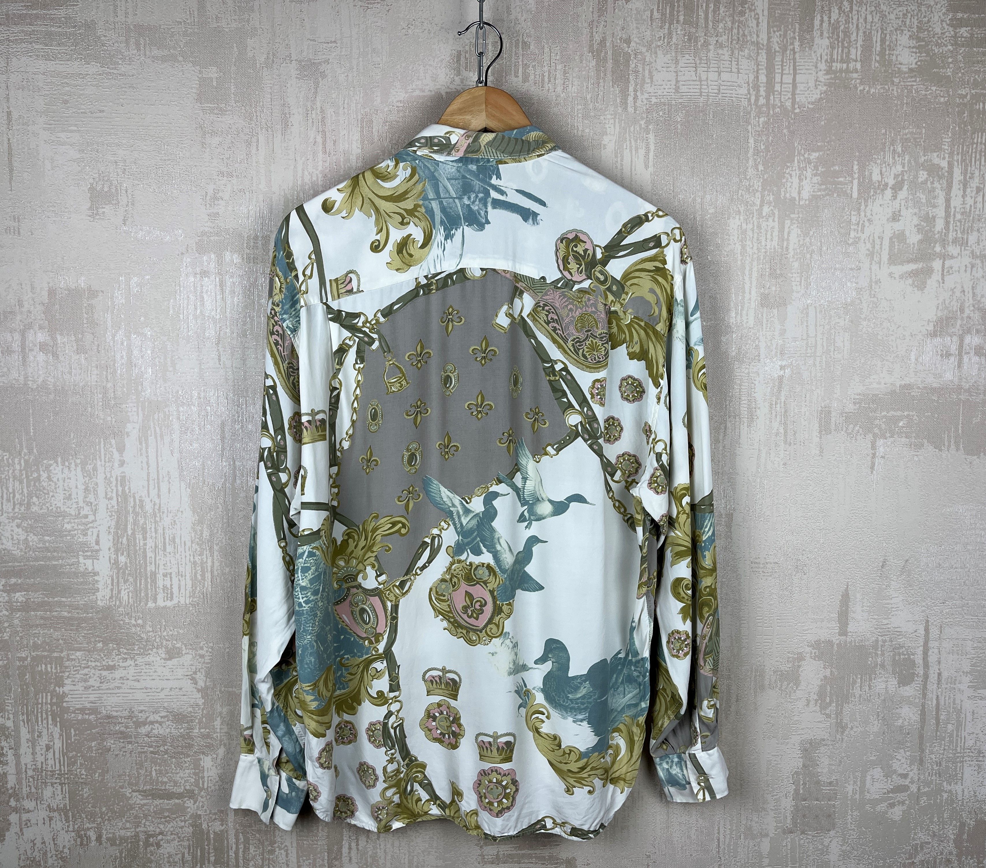 Vintage Vintage E & M 90's Italian Baroque Pattern Long Sleeve Shirt Size US M / EU 48-50 / 2 - 16 Thumbnail