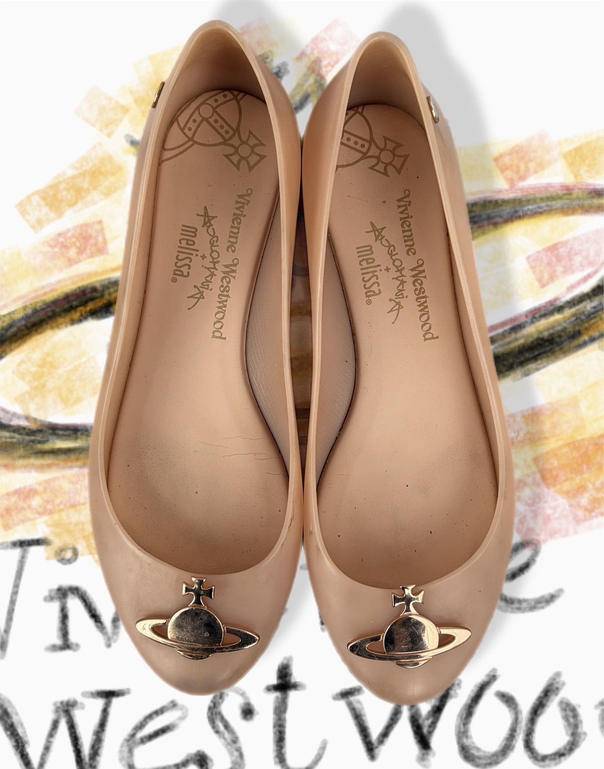 Vivienne Westwood Vivienne Westwood x Melissa Anglomania Nude Ballet Flats Size US 7 / IT 37 - 6 Thumbnail