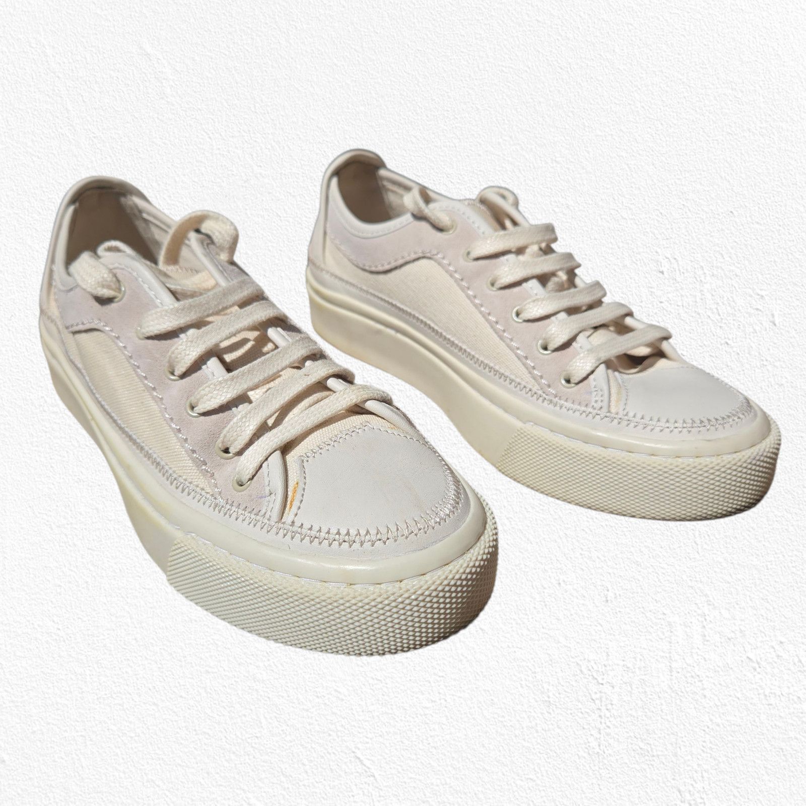 Allsaints AllSaints Milla Cream Low Top Platform Sneakers Size 6 Size US 6 / IT 36 - 2 Thumbnail