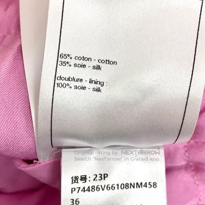 Chanel Chanel 23P pink diamond check cotton round neck single-bre Size XS / US 0-2 / IT 36-38 - 8 Thumbnail