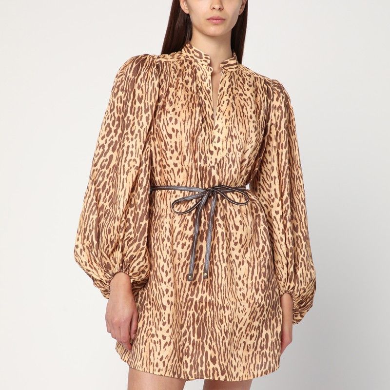 Zimmermann Zimmermann Leopard Print Short Dress In Linen Size S / US 4 / IT 40 - 1 Thumbnail