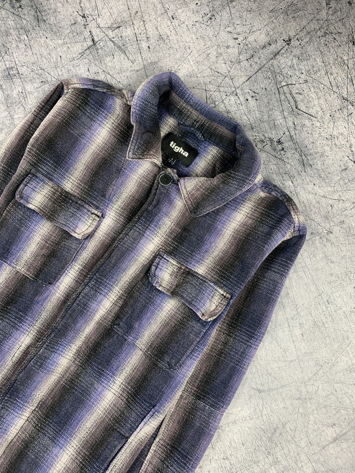 tigha TIGHA FLANNEL OVERSHOT SHIRT PURPLE HEAVY WEIGHT LUXURY TOP Size US S / EU 44-46 / 1 - 2 Thumbnail