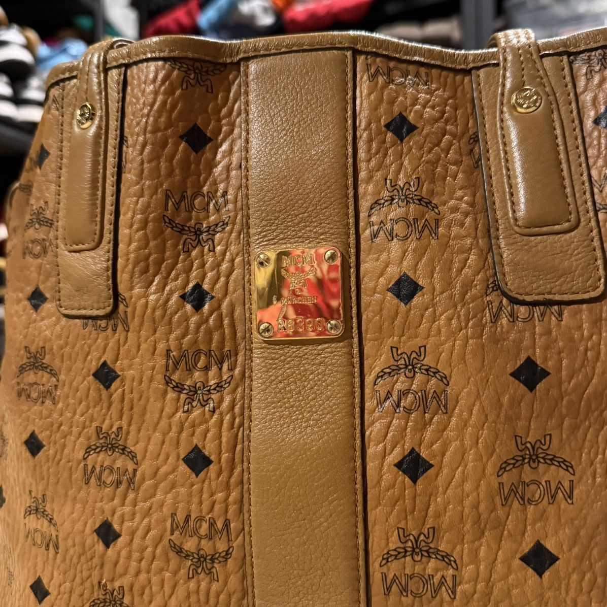 MCM MCM Visetos Liz Reversible Shopper Tote Cognac Medium Size ONE SIZE - 3 Thumbnail