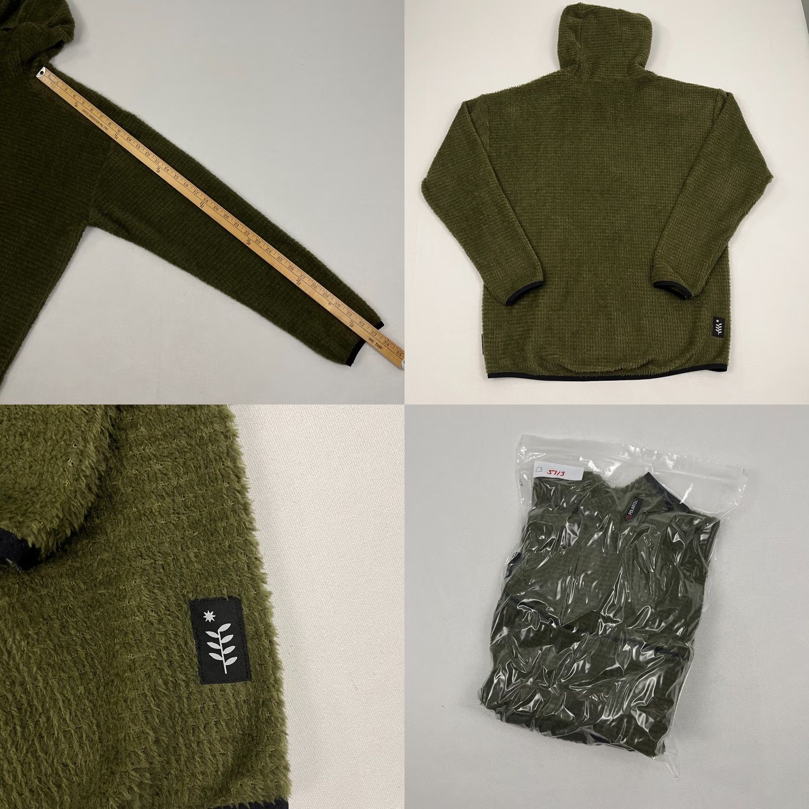 Vintage Vado Apparel Jacket Mens XL Green Grid Fleece Polartec Lightweight Hooded Hiking Jacket Size US XL / EU 56 / 4 - 8 Thumbnail