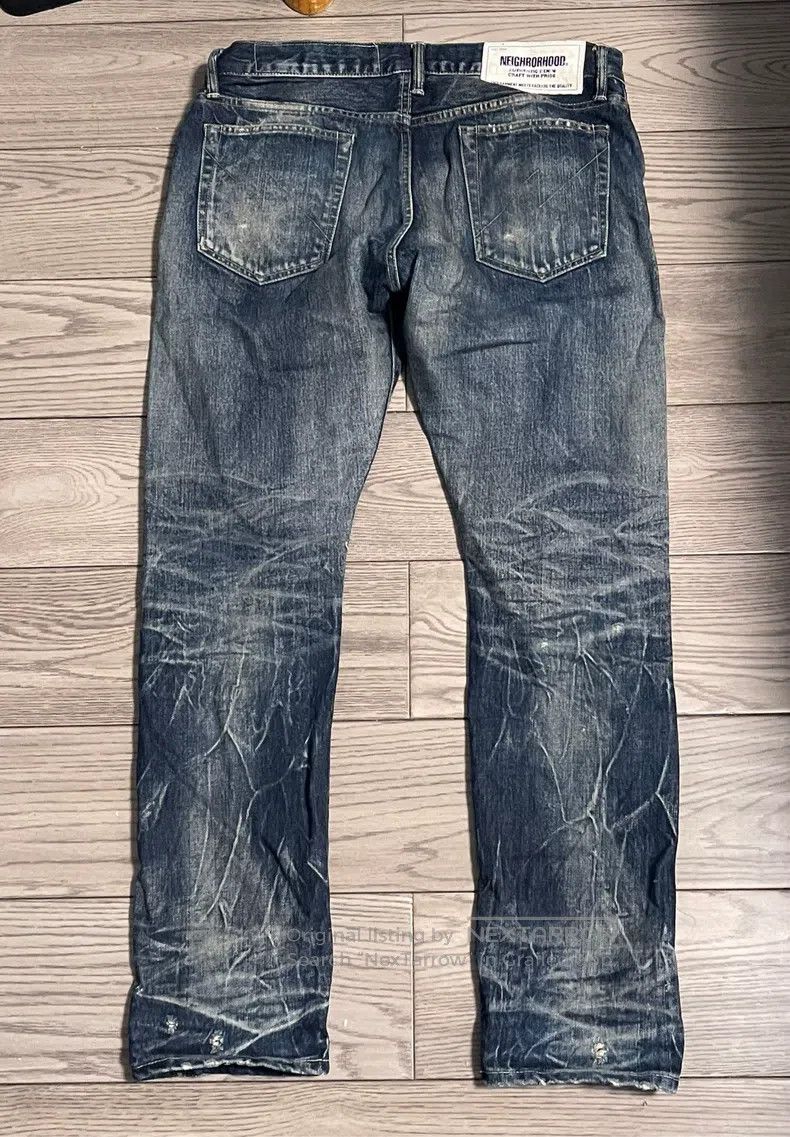 Neighborhood Neighborhood size L Distressed and Faded Tapered Denim Lon Size US 27 - 2 Thumbnail