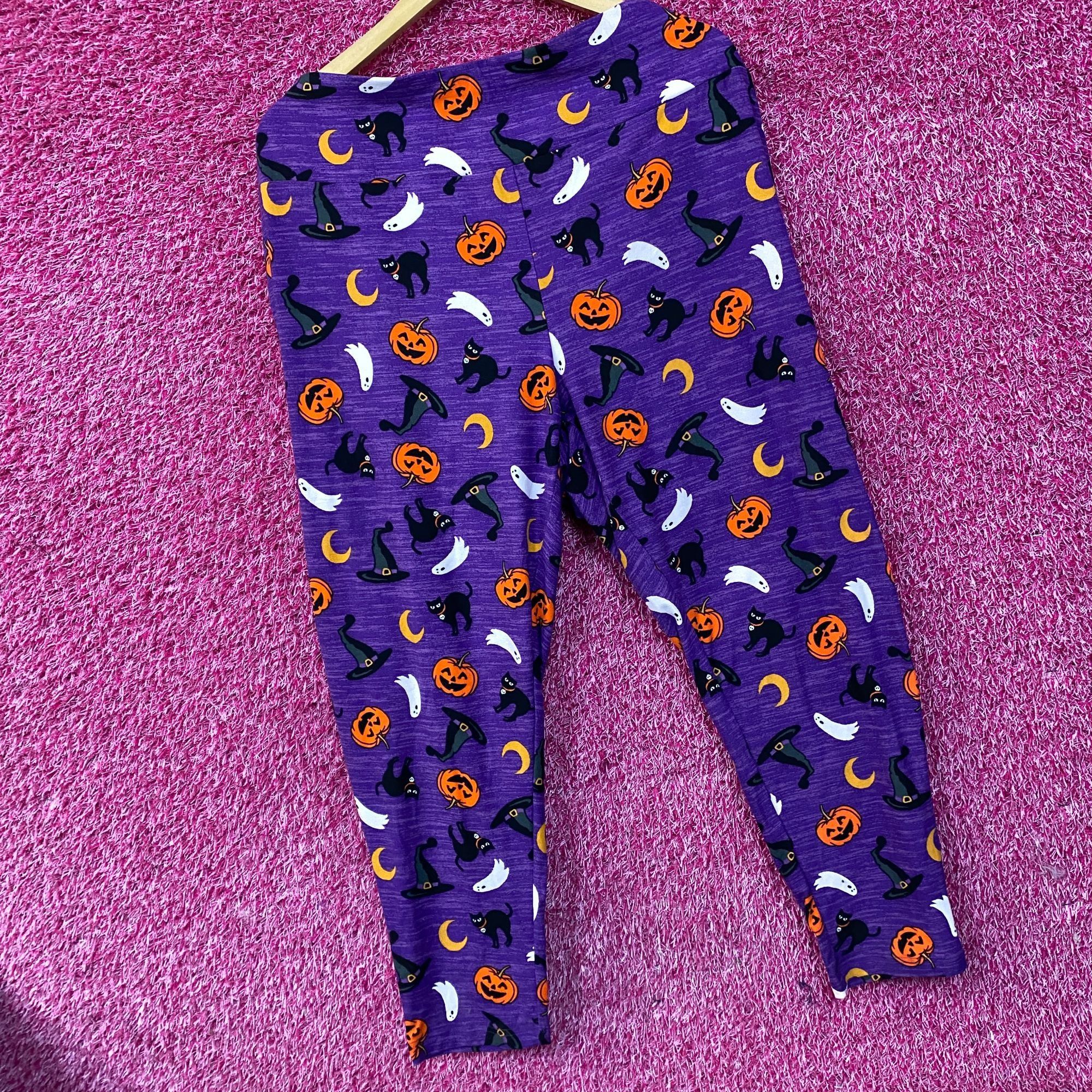 Other Terra & Sky Halloween-Themed Purple Leggings 3XL Size 42" / US 20 - 3 Thumbnail