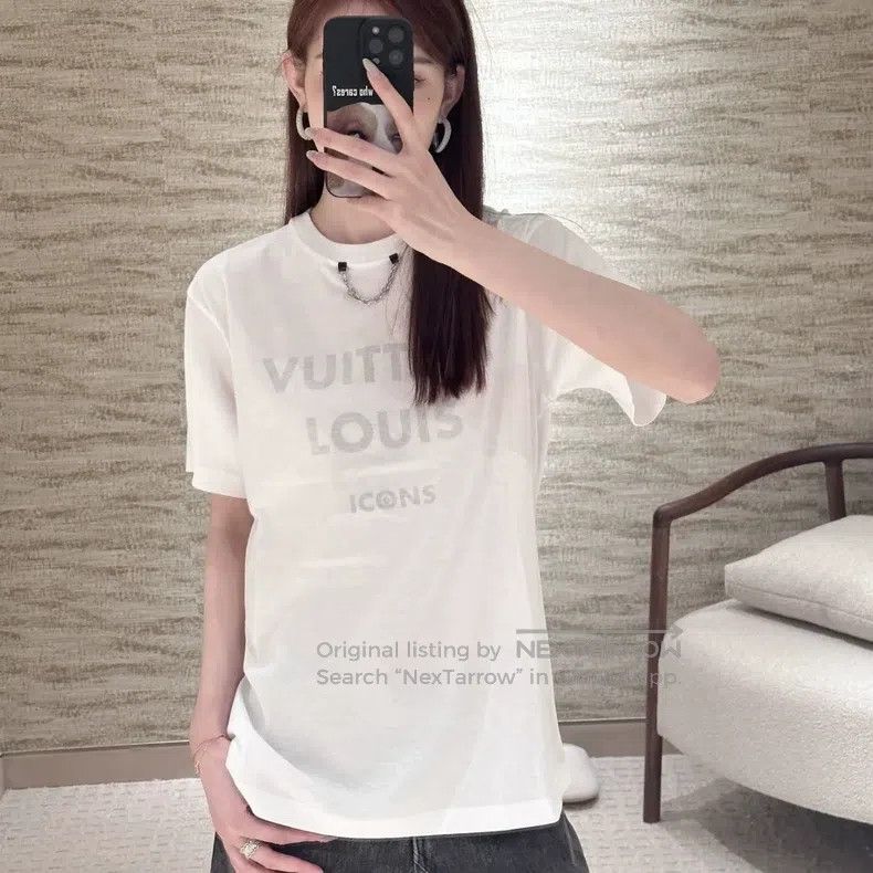 Louis Vuitton Louis Vuitton Vem317 Slogan Letter Chain Short Sleeve Size US XS / EU 42 / 0 - 6 Thumbnail