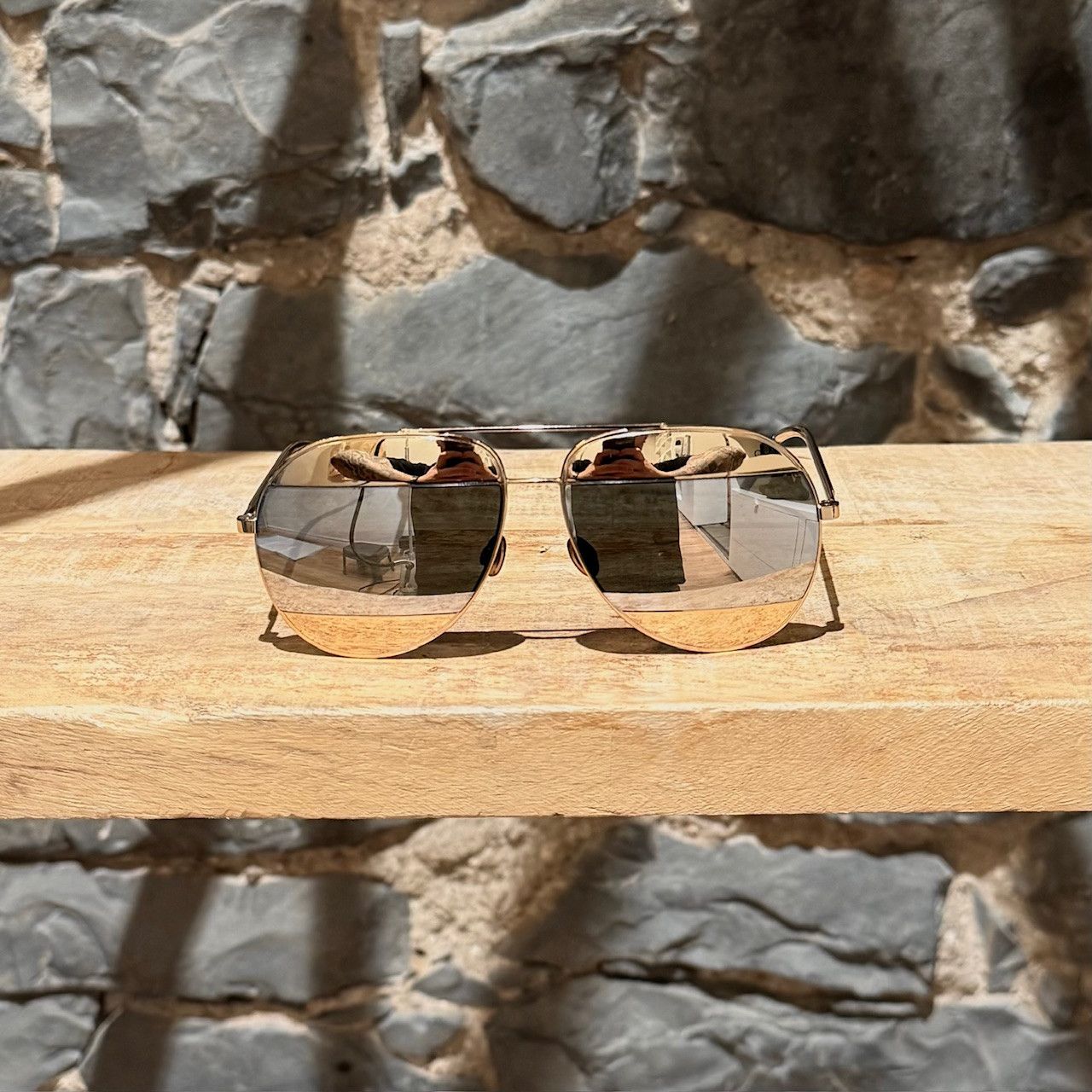 Dior Dior DiorSplit Gold Mirror Aviator Sunglasses Size ONE SIZE - 2 Thumbnail