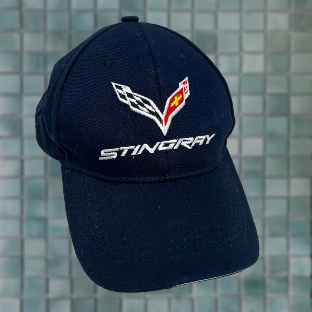 Vintage Stingray Corvette Embroidered Adjustable Hat Adult Blue Twill Trucker Hat Casual Cars Sports Adjustable Men Mens Size ONE SIZE - 1 Thumbnail