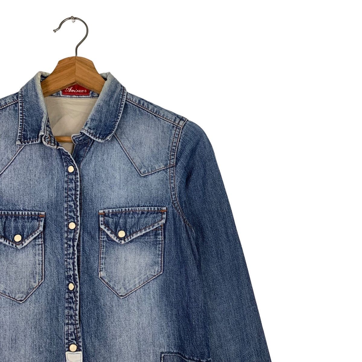 Avirex AVIREX Four Pocket Washed Denim Jacket #0185-C9 Size S / US 4 / IT 40 - 6 Thumbnail