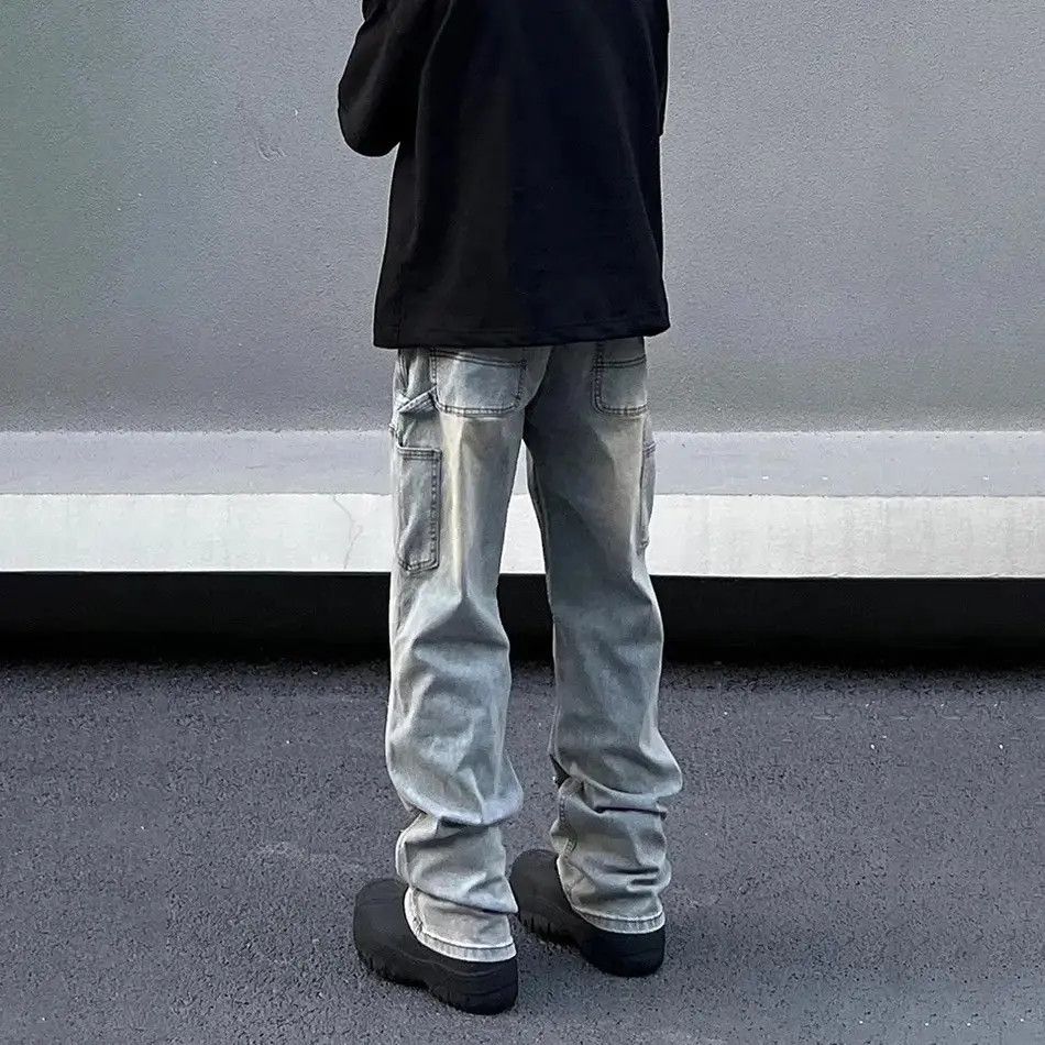 Japanese Brand Street cargo loose washed jeans trousers 90’s y2k Size US 34 / EU 50 - 5 Thumbnail