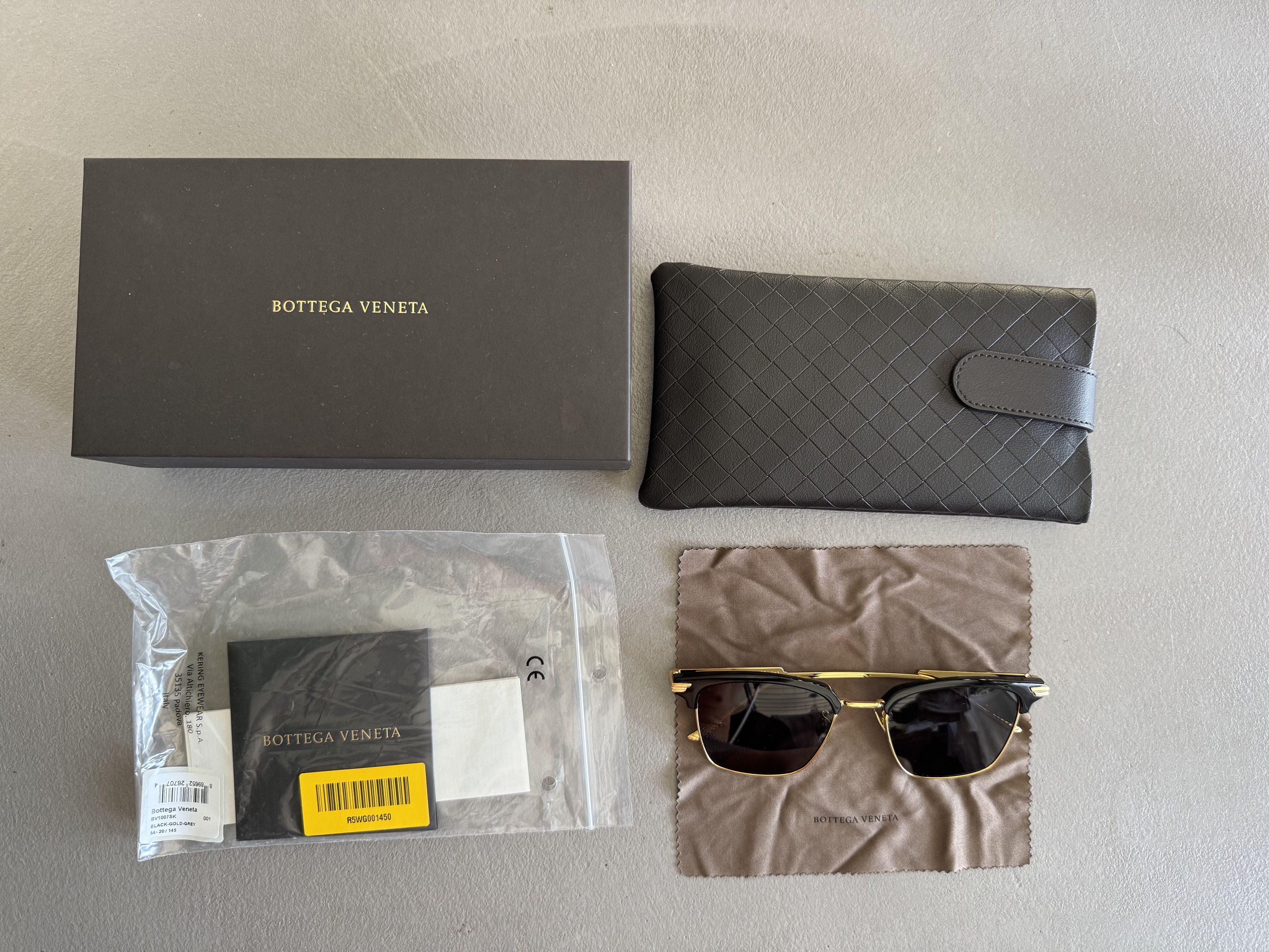 Bottega Veneta Bottega Veneta Wayfarer Sunglasses, Gold Frame, Brown Lenses Size ONE SIZE - 3 Thumbnail