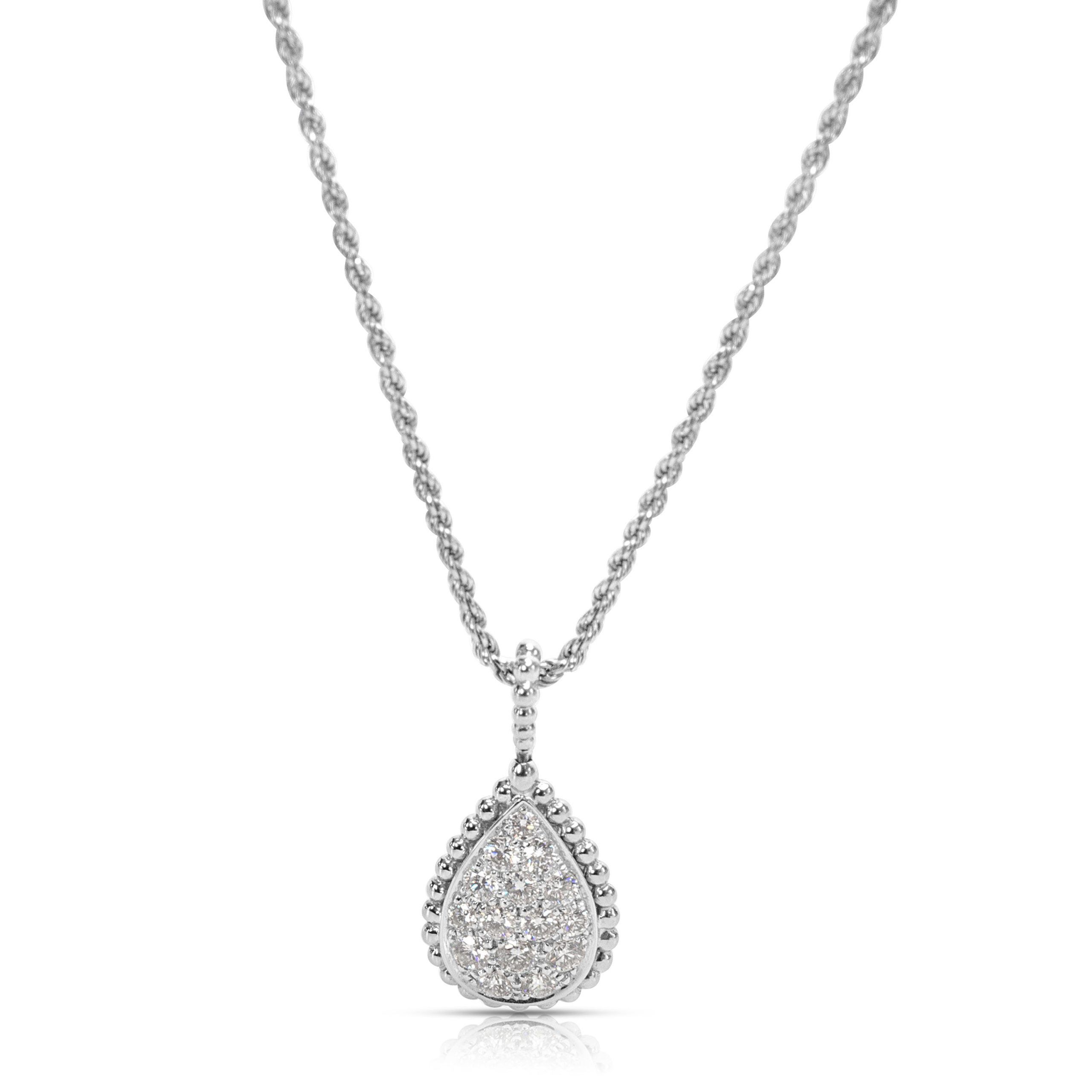 image of Tiffany Co Boucheron Serpent Boheme Diamond Necklace In 18Kt White Gold 0.75 Ctw, Women's