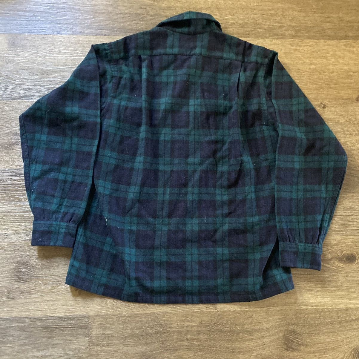 Pendleton × Vintage Green Black Plaid Pendleton Wood Shirt Size US L / EU 52-54 / 3 - 5 Thumbnail