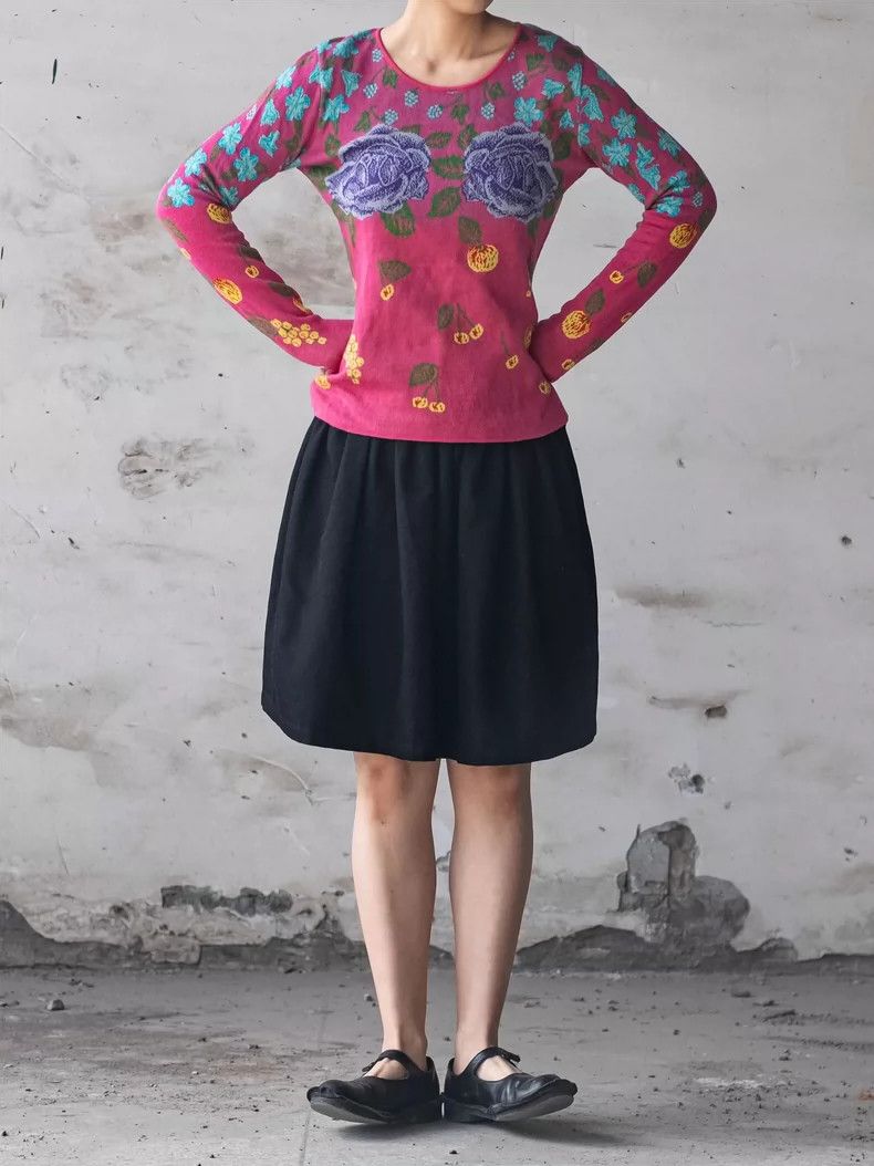 Kenzo KENZO Light pink floral knit sweater Size M / US 6-8 / IT 42-44 - 2 Thumbnail