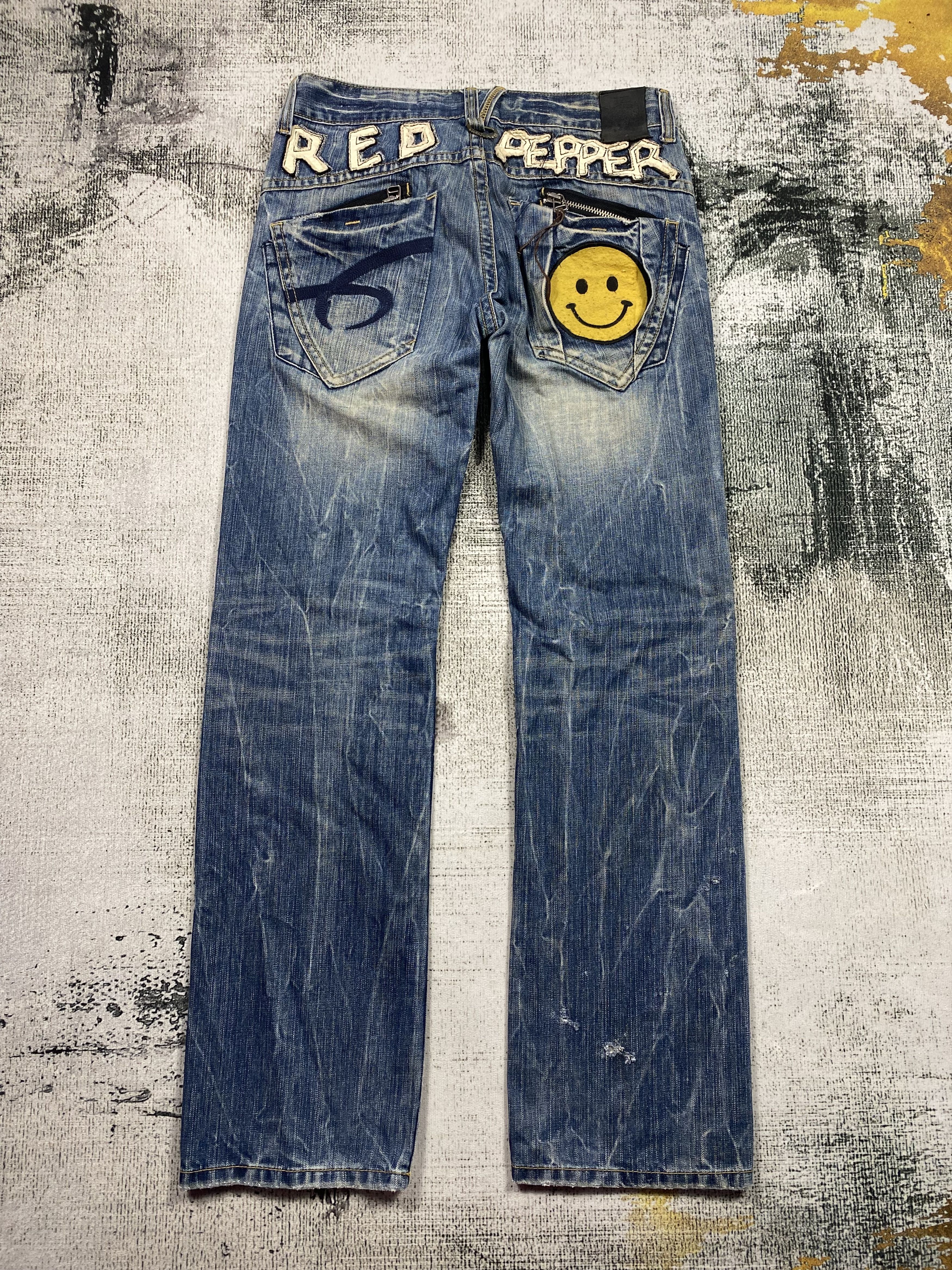 Japanese Brand SICKS💥Japanese Jeans Red Pepper & Denim Whiskers Distress Size US 32 / EU 48 - 11 Thumbnail