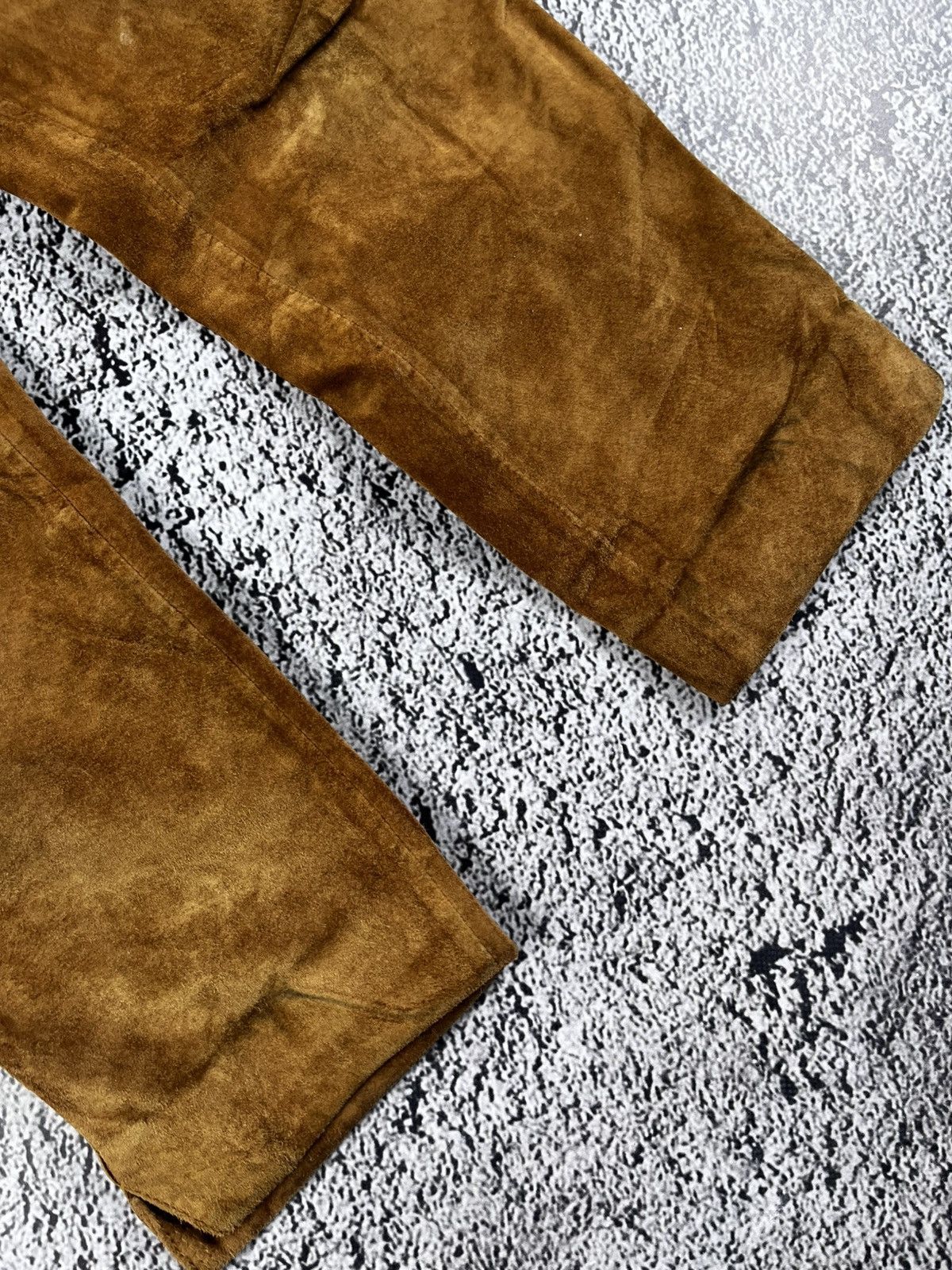 Leather Vintage Y2K retro style suede leather pants avantgarde Size 28" / US 6 / IT 42 - 5 Thumbnail