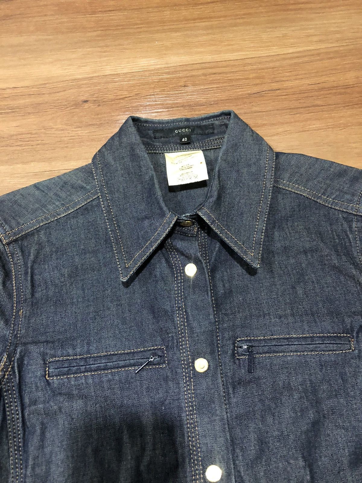 Gucci × Vintage Vintage Gucci Denim Shirt By Zamasport Size S / US 4 / IT 40 - 2 Thumbnail
