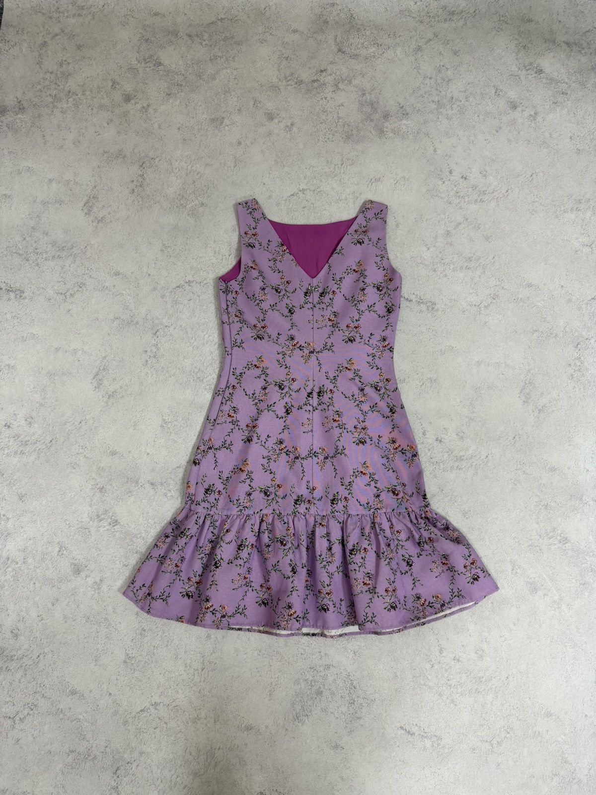 Blumarine Blugirl Blumarine Purple Sleeveless Floral Mini Dress Size XS / US 0-2 / IT 36-38 - 11 Thumbnail