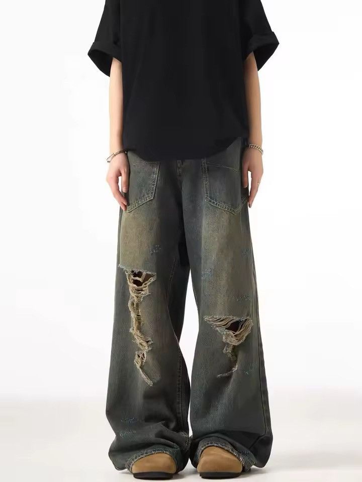 Other Washed Streetwear Hole Outdoor Baggy Y2k Jeans Size 27" / US 4 / IT 40 - 3 Thumbnail