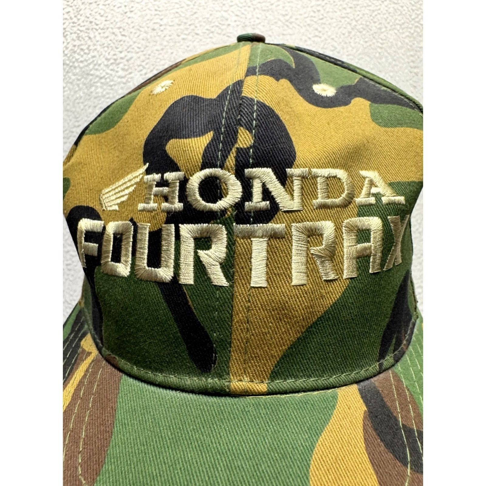 Honda VINTAGE Honda FourTrax Camouflage Snapback Hat One Size Cotton Adjustable Mens Size ONE SIZE - 5 Thumbnail