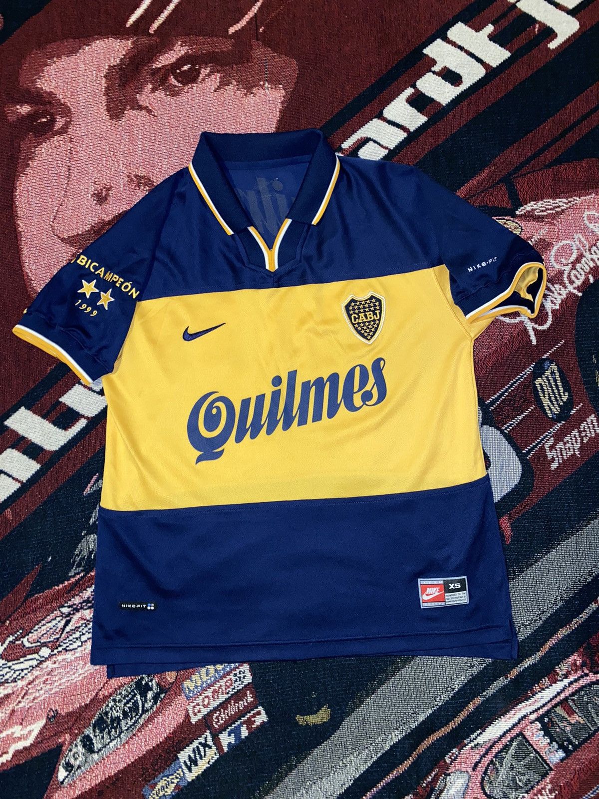 image of 1999 Nike Boca Juniors Limited Edition Soccer Jersey in Blue, Men's (Size XS)