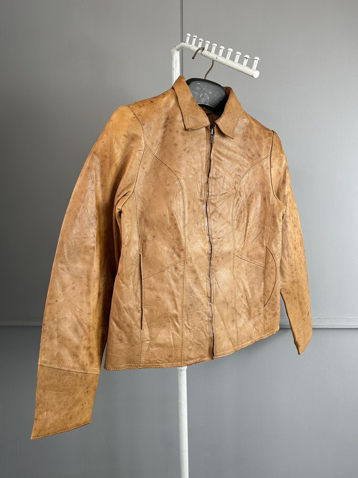 Leather 01 Fall Vintage Gap Leather Jacket Size XS / US 0-2 / IT 36-38 - 2 Thumbnail