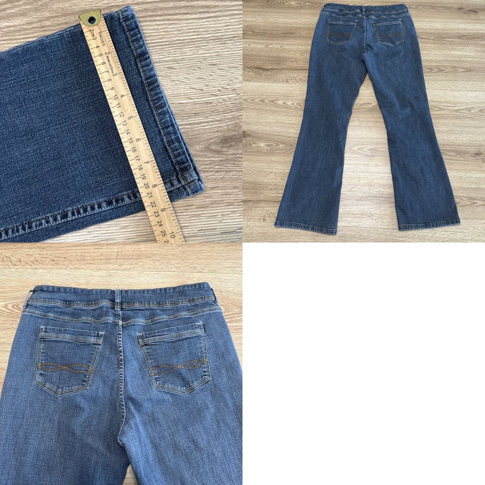 Lee VINTAGE Lee Women Jeans Bootcut Midrise 16M Blue Denim Pants Size 38" / US 16 / IT 52 - 8 Thumbnail