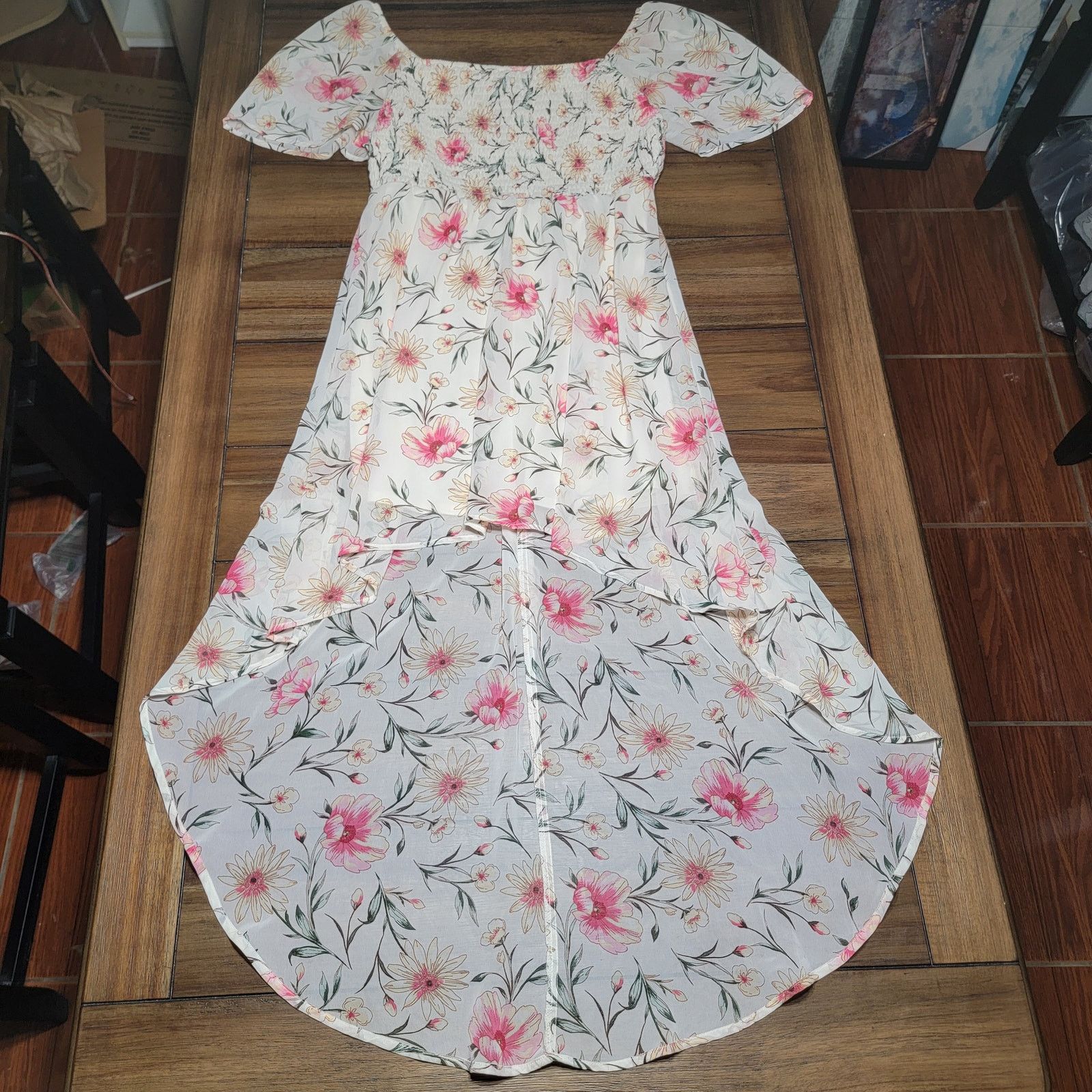 Other Lily Rose Short Sleeve Summer Hi-Low Dress w/ Flowers - XL Size XL / US 12-14 / IT 48-50 - 1 Thumbnail