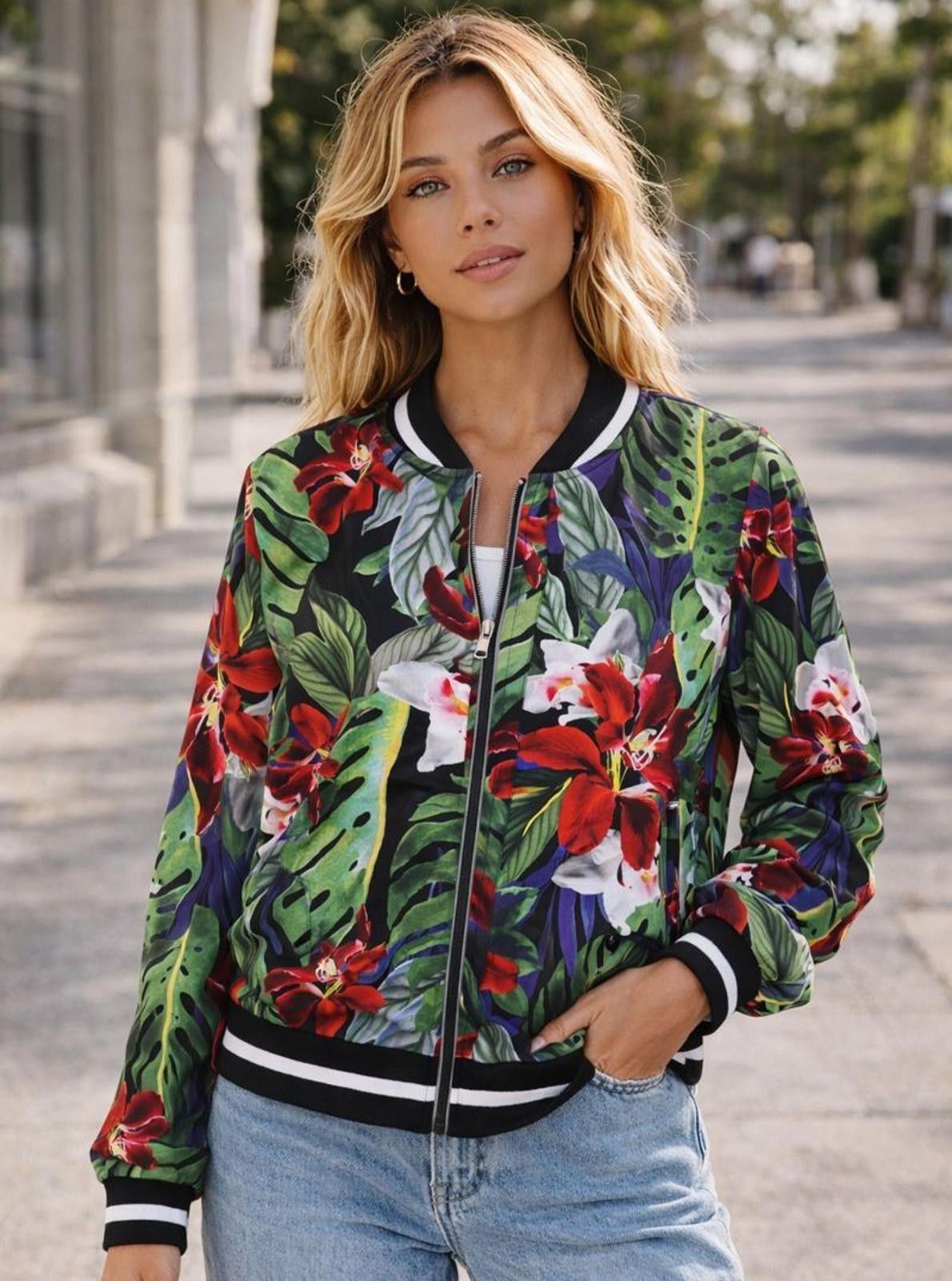 Other Jacket Womens Large Floral New C&C California NWT Size L / US 10 / IT 46 - 1 Thumbnail