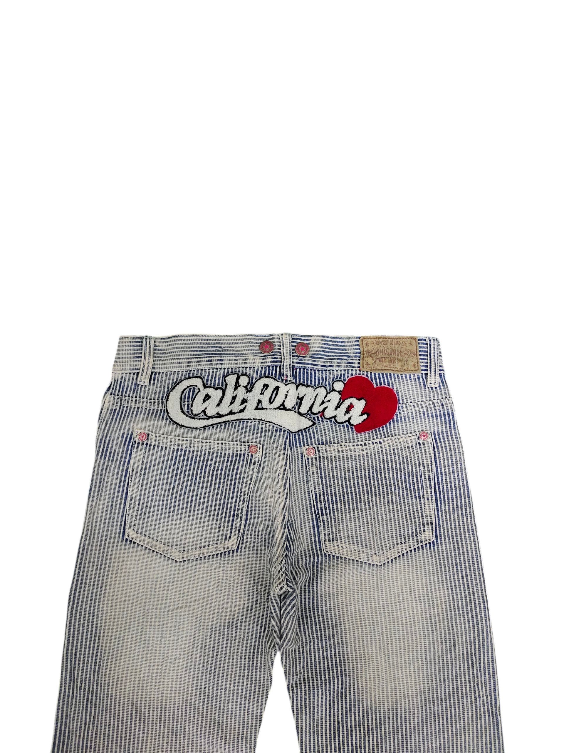 Hysteric Glamour Vintage California Jeans Patchwork Distress Hickory Denim Size US 33 - 9 Thumbnail