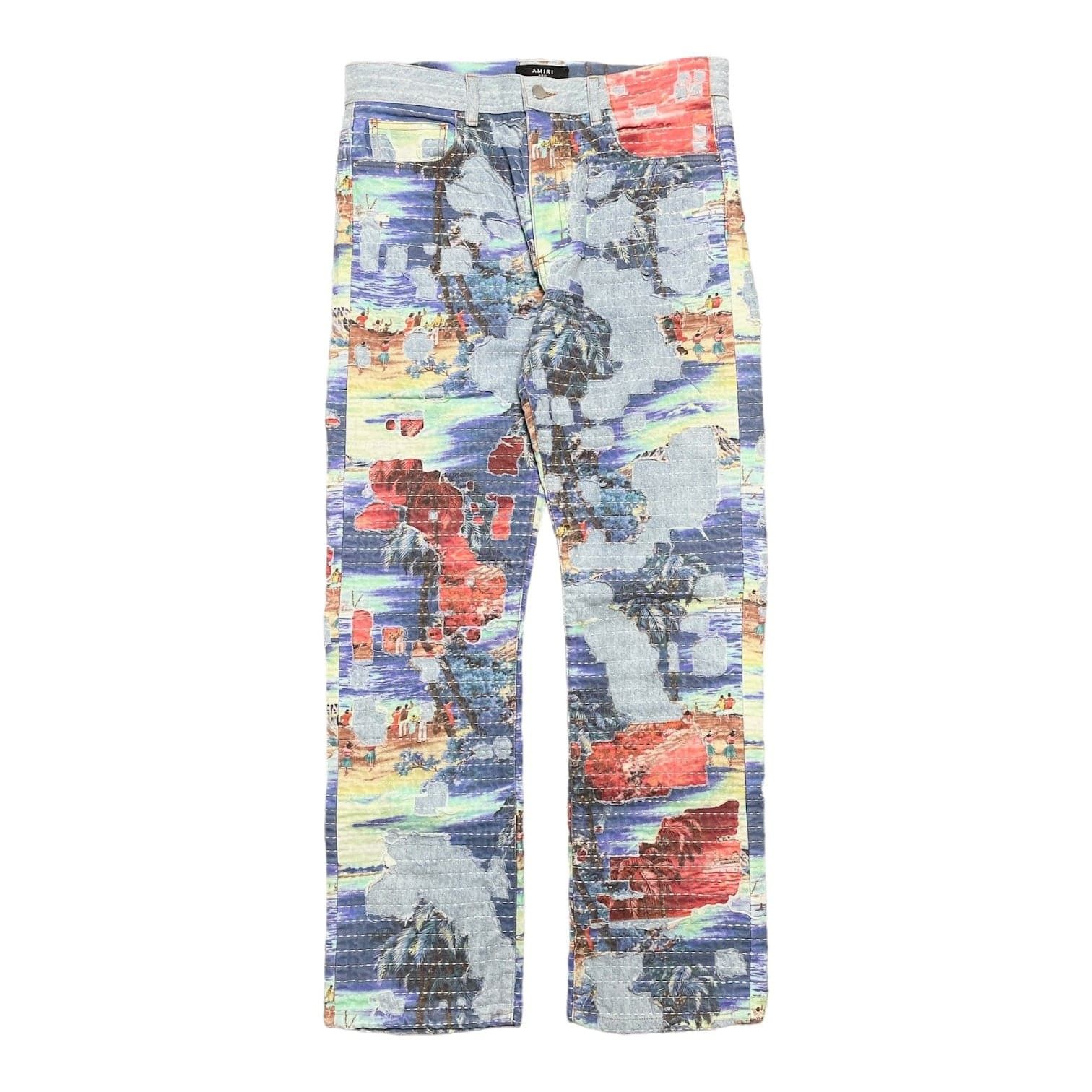 Amiri Amiri Aloha Boro Distressed Jeans Stone Indigo Size US 33 - 1 Thumbnail