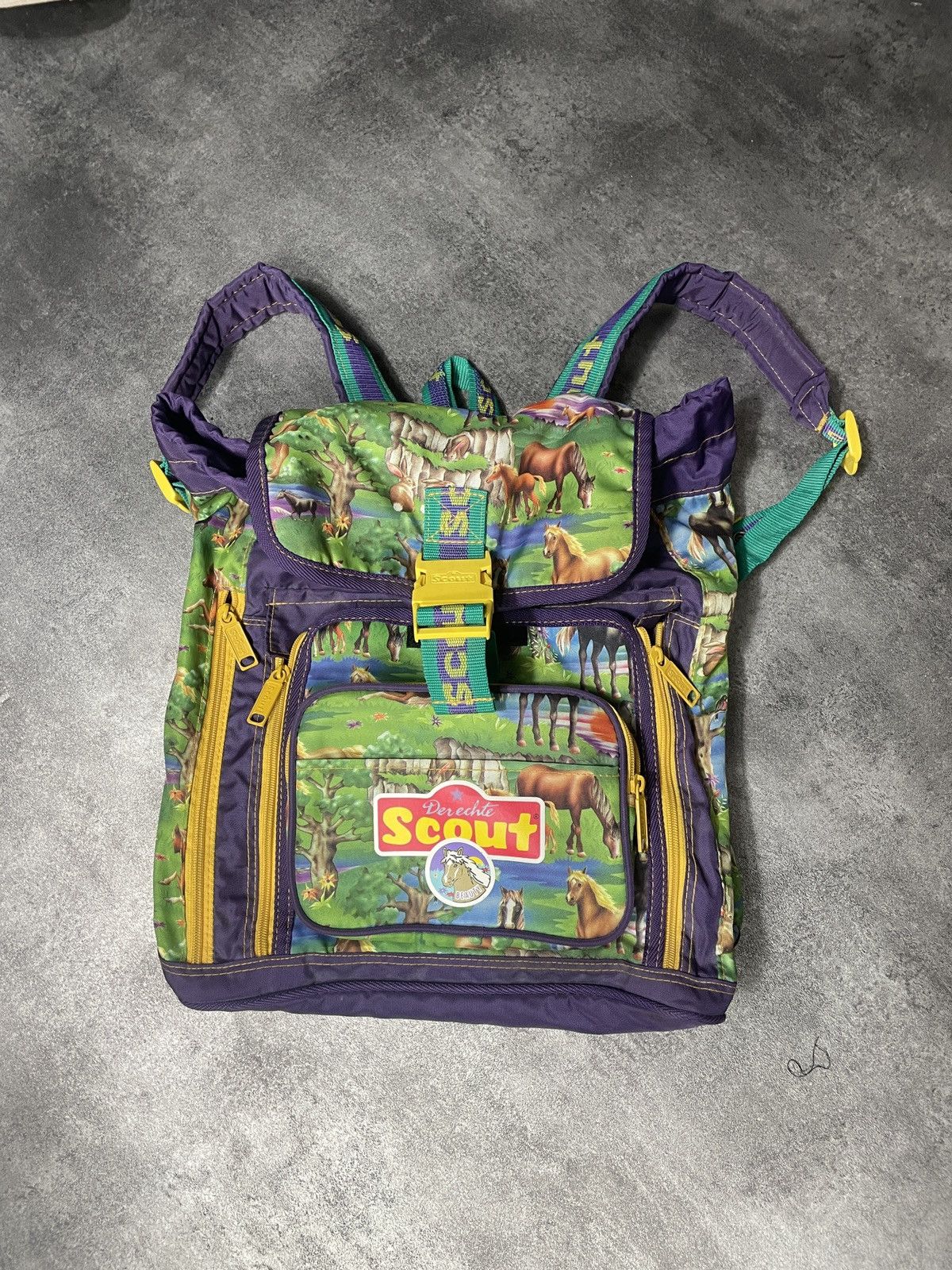 Vintage 🔥RARE🔥Vintage Y2K Horses Animal Backpack Rare Solid AOP Size ONE SIZE - 3 Thumbnail
