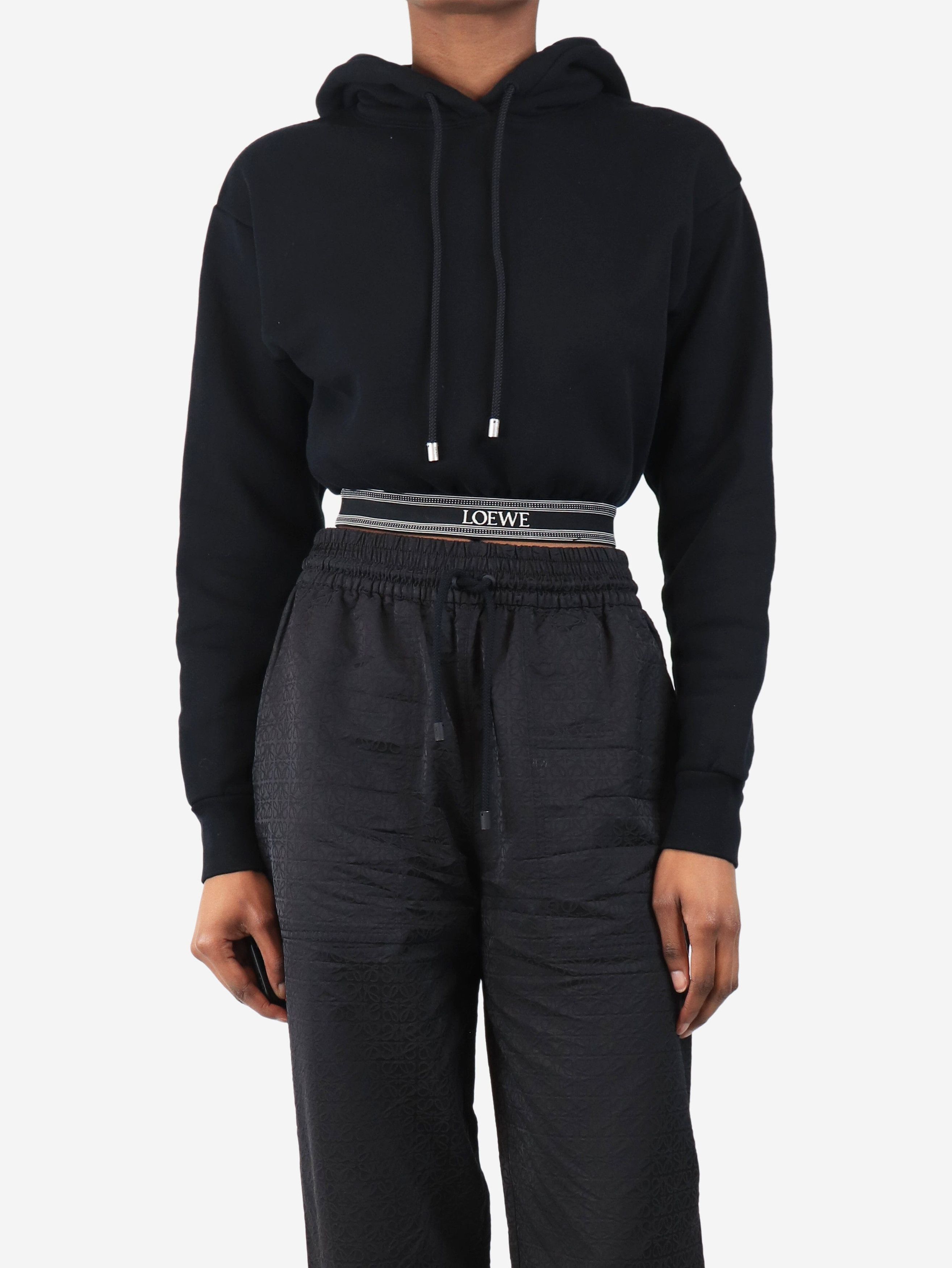 Loewe Black cropped logo hoodie - XS Size XS / US 0-2 / IT 36-38 - 1 Thumbnail