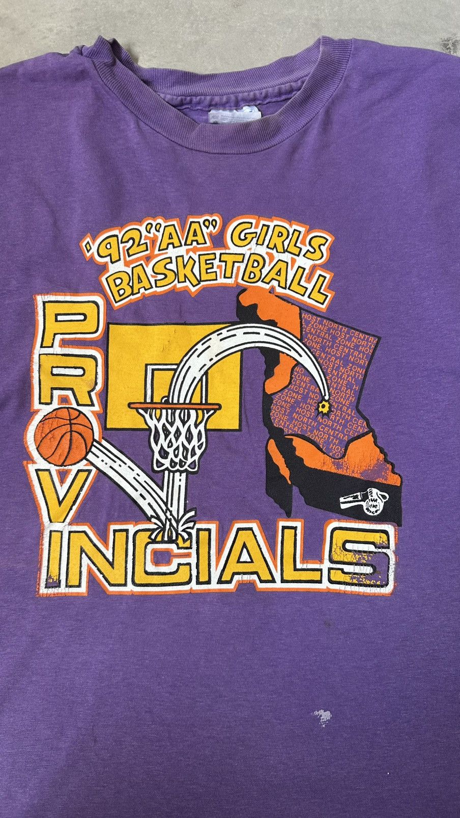 Vintage VINTAGE BASKETBALL DISTRESSED TEE Size US L / EU 52-54 / 3 - 2 Thumbnail
