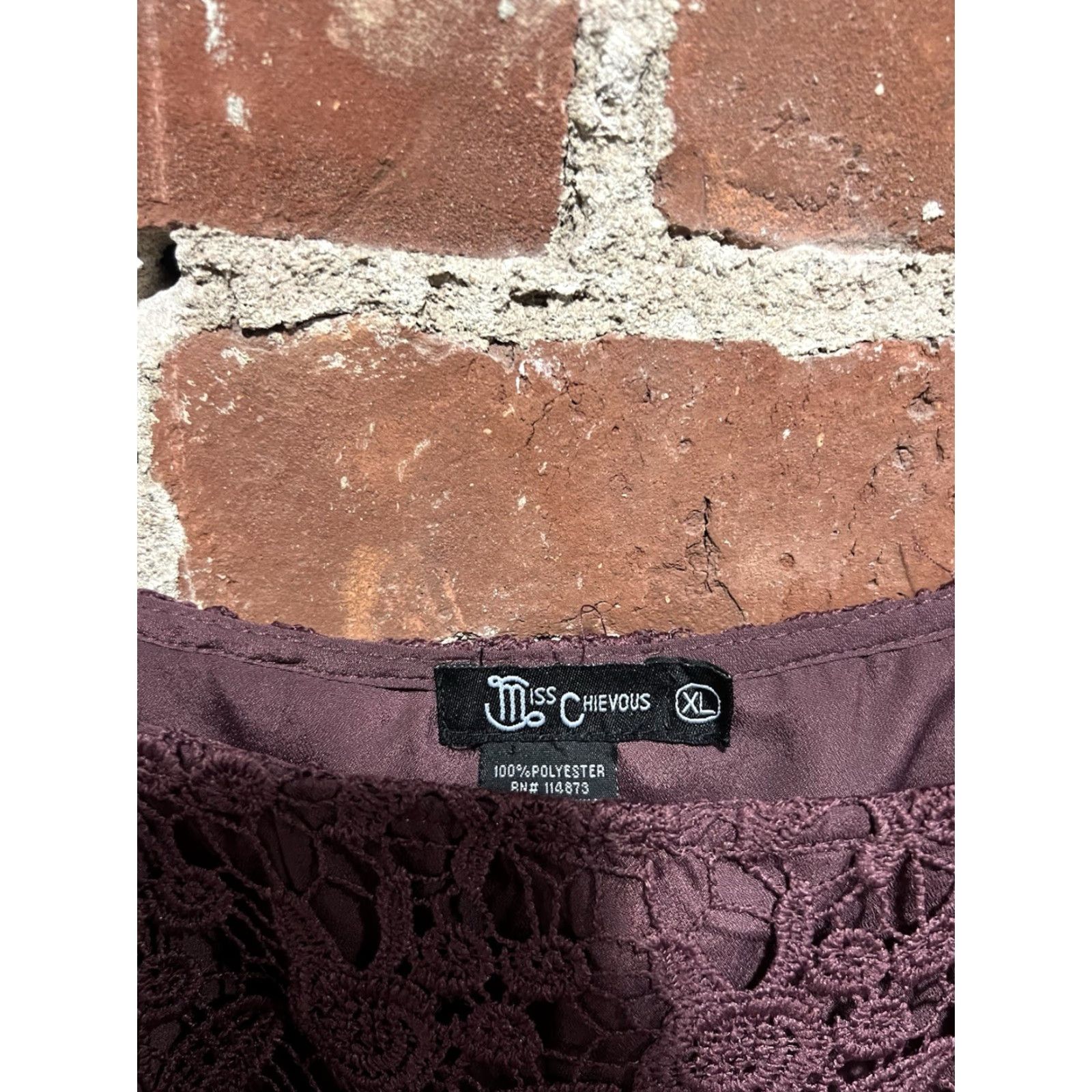 Vintage Miss Chevious Womens Blouse Short Sleeve Knit Purple XL Size XL / US 12-14 / IT 48-50 - 3 Thumbnail