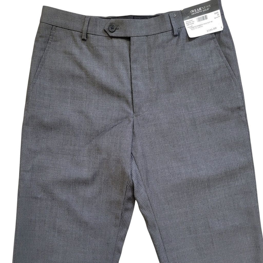 Kenneth Cole Kenneth Cole Awearness Wool Lastol Blend Gray Suit Pants 32 Size US 30 / EU 46 - 9 Thumbnail