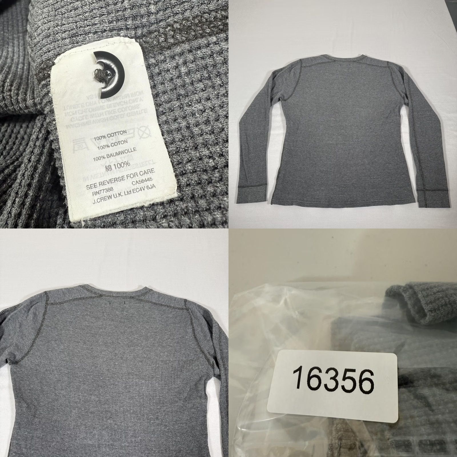 Wallace & Barnes Wallace & Barnes Shirt Mens M Gray Thermal Henley Long Sleeve Knit Cotton Size US M / EU 48-50 / 2 - 8 Thumbnail