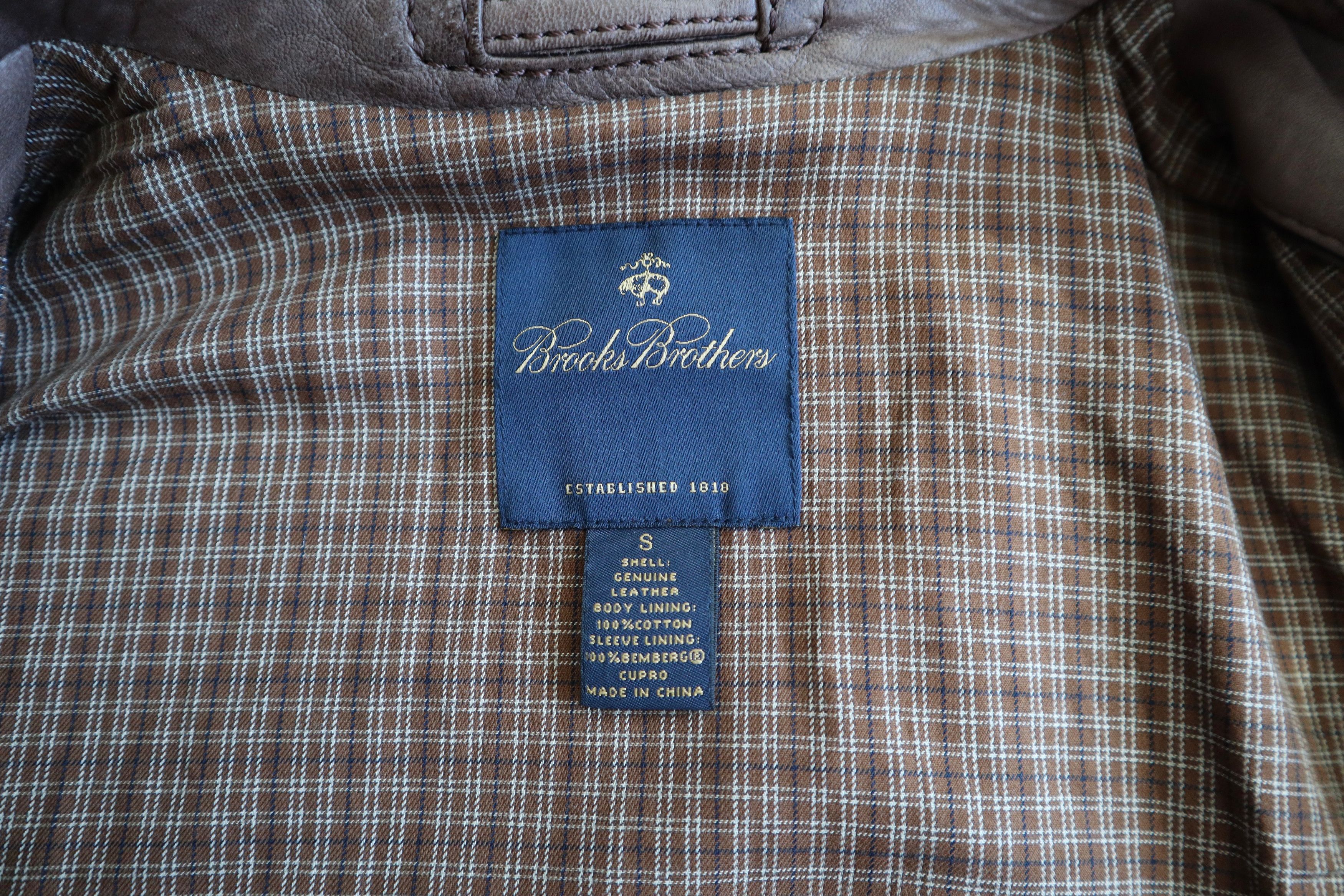Brooks Brothers Light Weight Leather Jacket Size US S / EU 44-46 / 1 - 9 Thumbnail