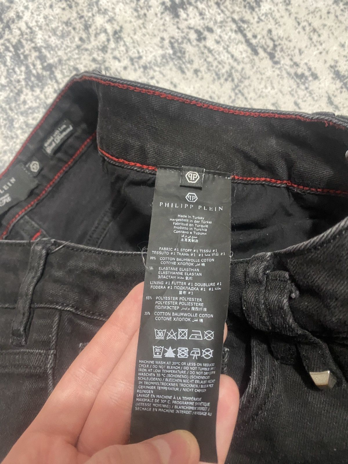 Other Luxury denim slim fit philipp plein logo on pocket drip jean Size US 31 - 3 Thumbnail